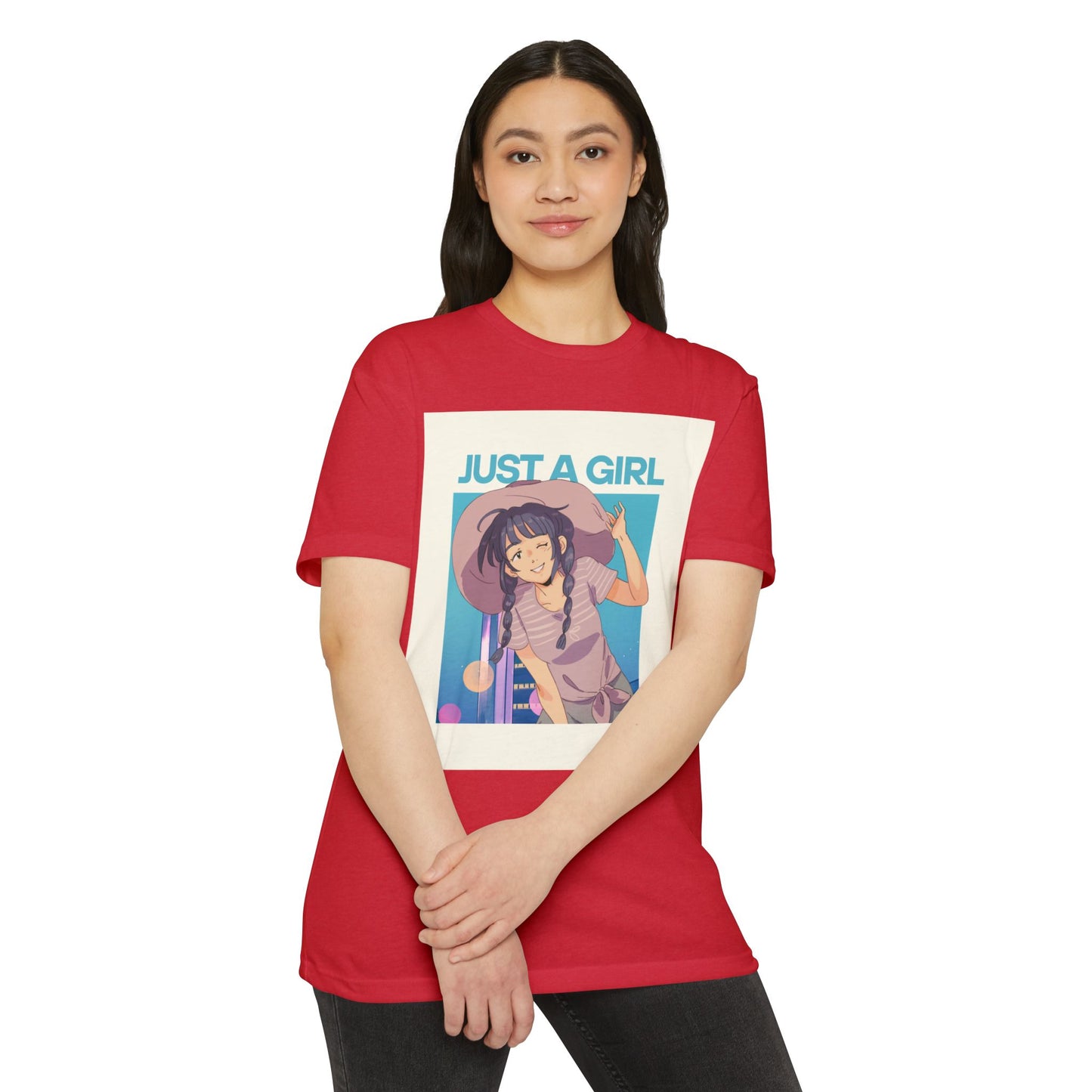 Just A Girl Graphic T-Shirt, Cute Casual Tee for Women, Summer Fashion, Anime Lover Gift, Everyday Wear
