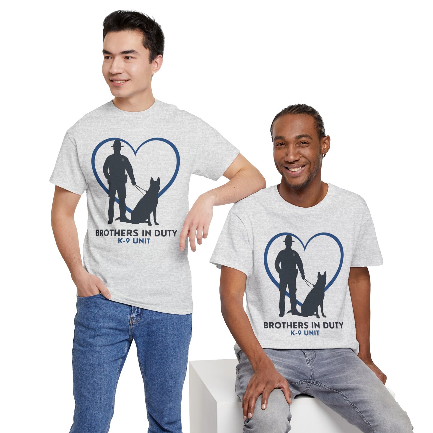 Heartfelt K-9 Unit Tee - Brothers In Duty | Police Officer Gift, Dog Lover Shirt, Law Enforcement Apparel