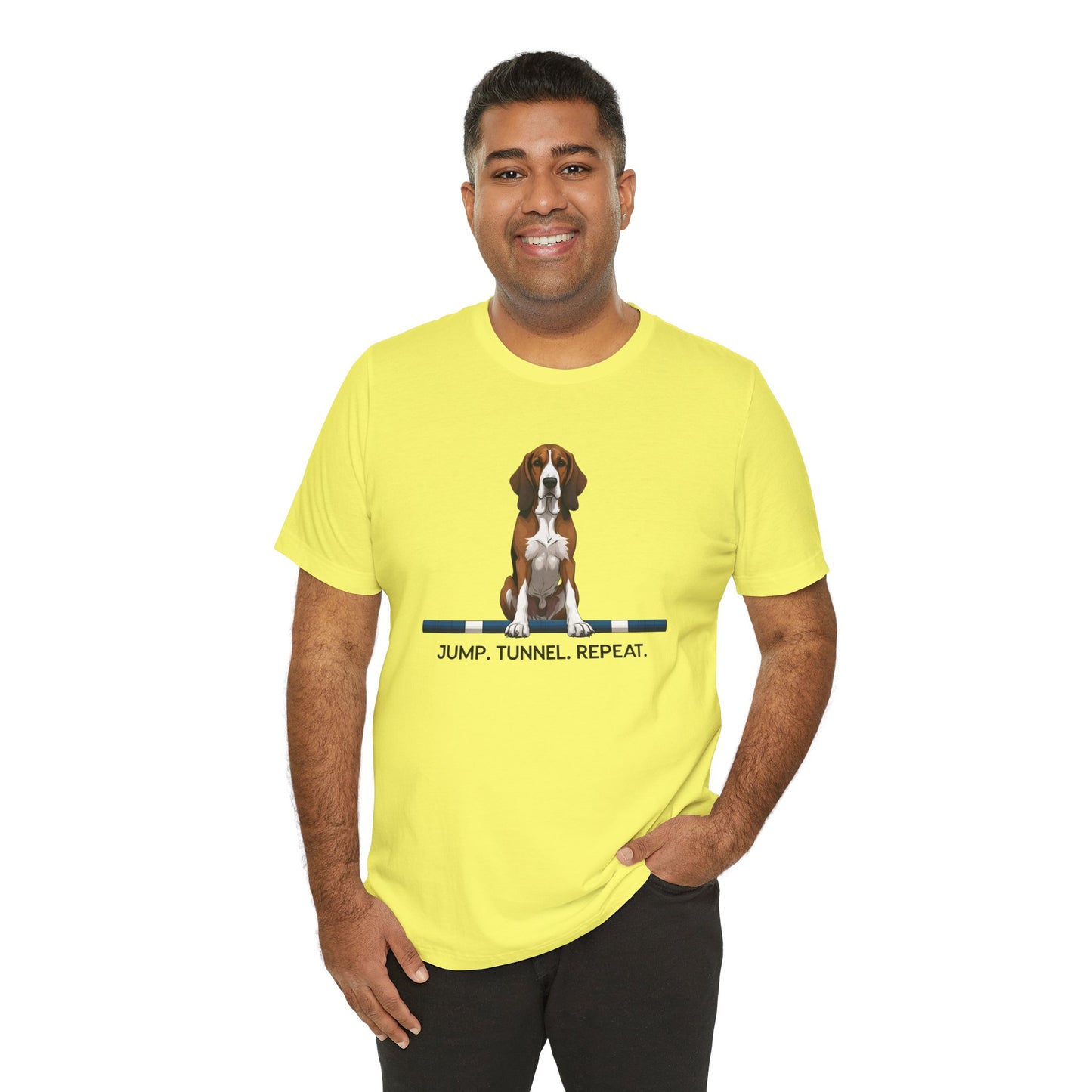 Dog Agility Tee, Fun Pet Lover Shirt, Jump Tunnel Repeat T-Shirt, Dog Enthusiast Apparel, Gift for Dog Owners