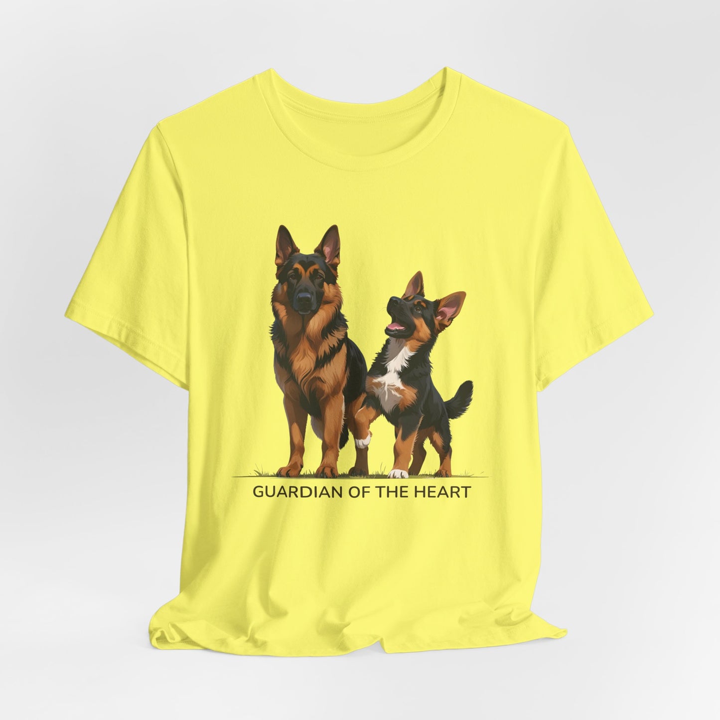 German Shepherd and Puppy Tee - Guardian of the Heart, Gifting for Pet Owners, Cute Graphic Shirt, Perfect for Birthdays, Dog-Themed Apparel