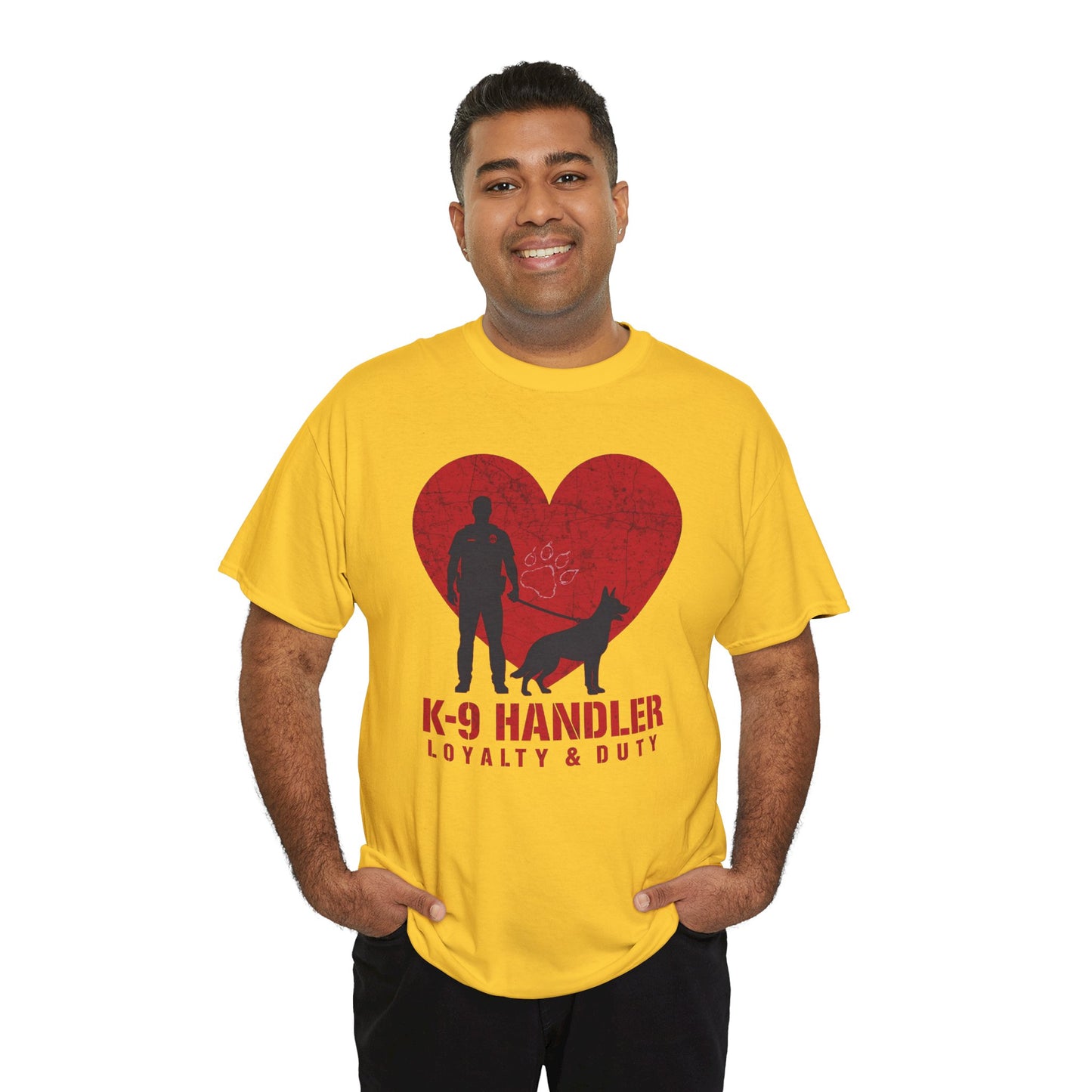 K-9 Handler Heavy Cotton Tee - Loyalty & Duty Shirt, Dog Lover Gift