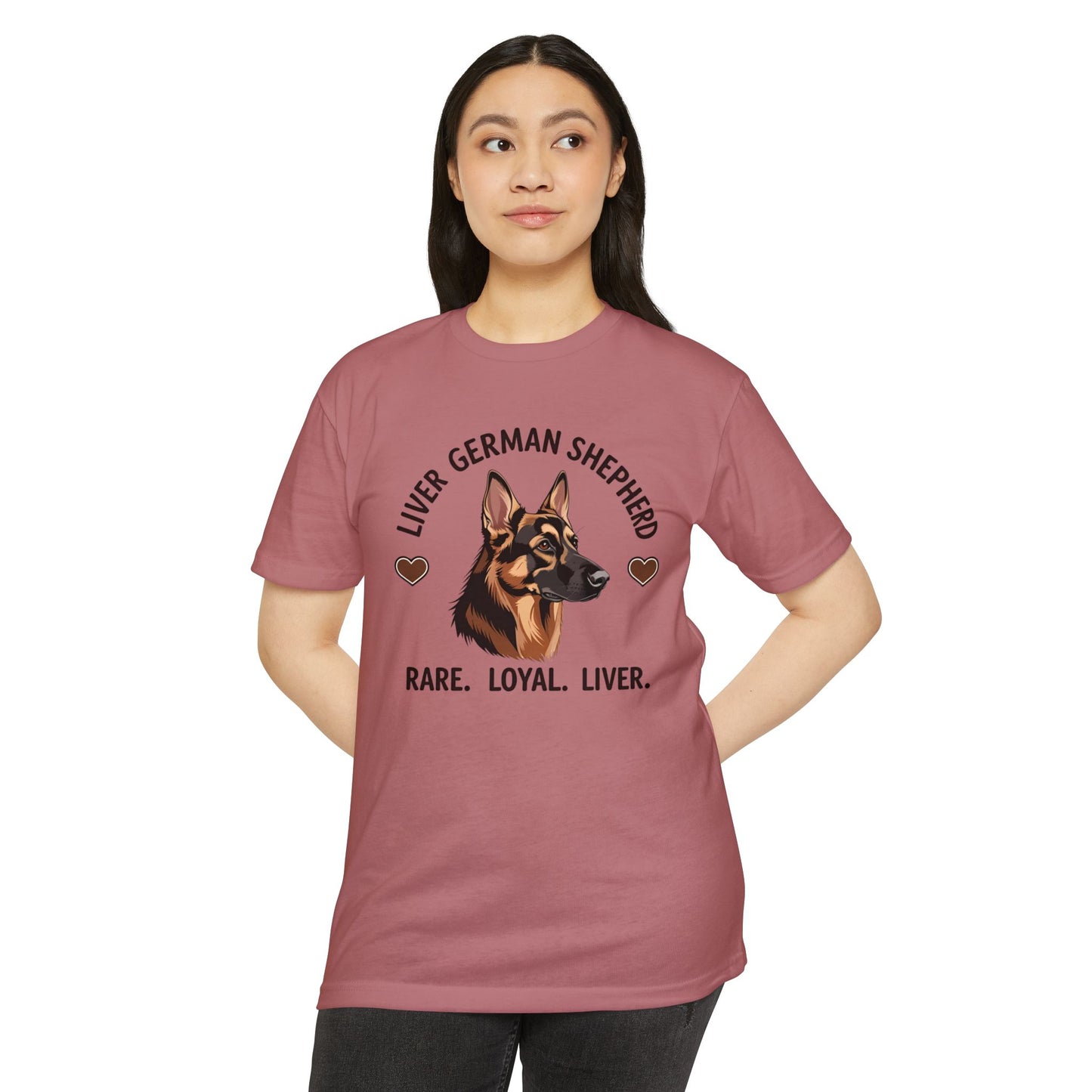 Liver German Shepherd T-Shirt - Rare Loyal Liver, Dog Lover Gift, Unisex Pet Tee, Animal Lover Apparel, Perfect for Birthdays and Dog Shows