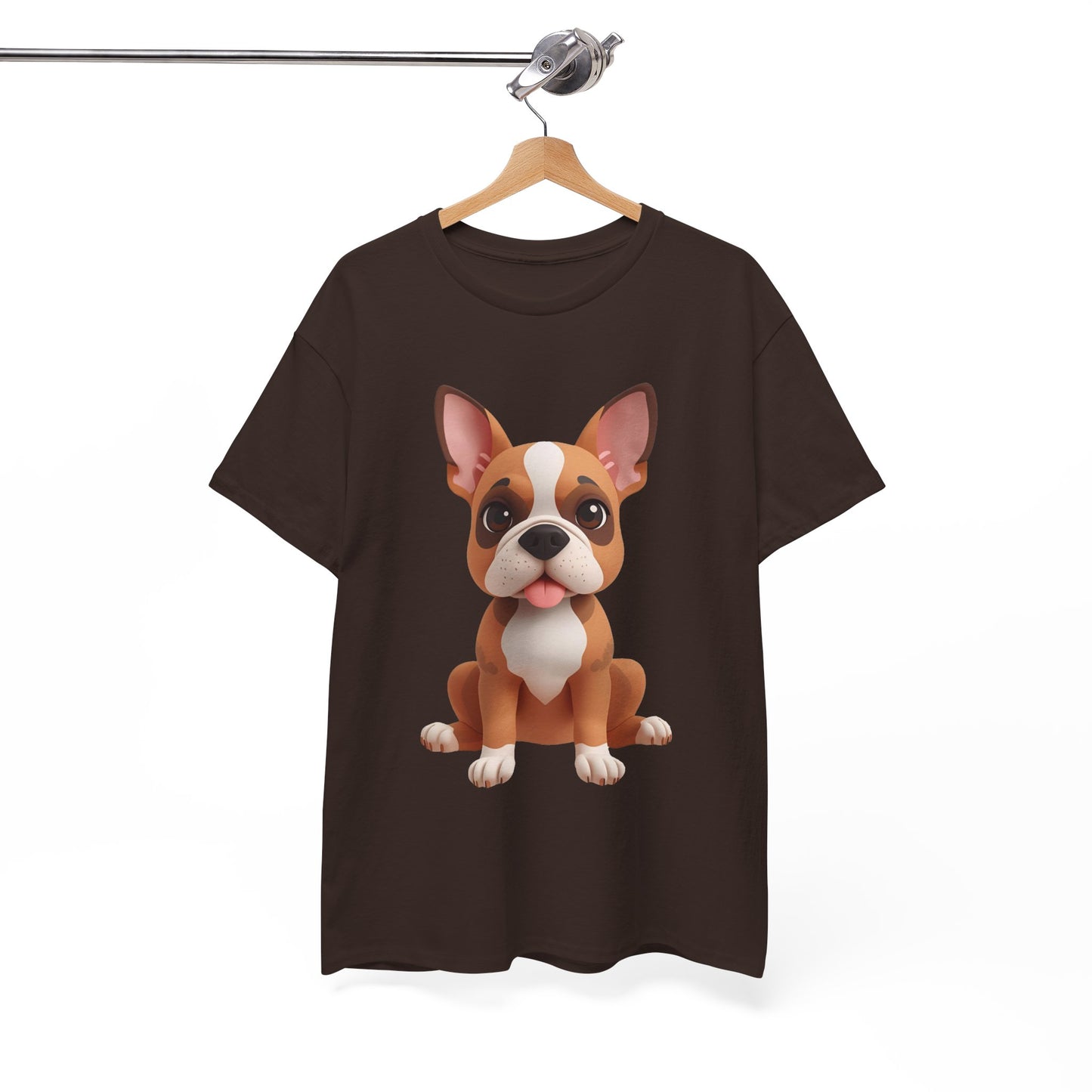 Cute 3D French Bulldog T-Shirt Unisex Heavy Cotton Tee, Dog Lover Gift