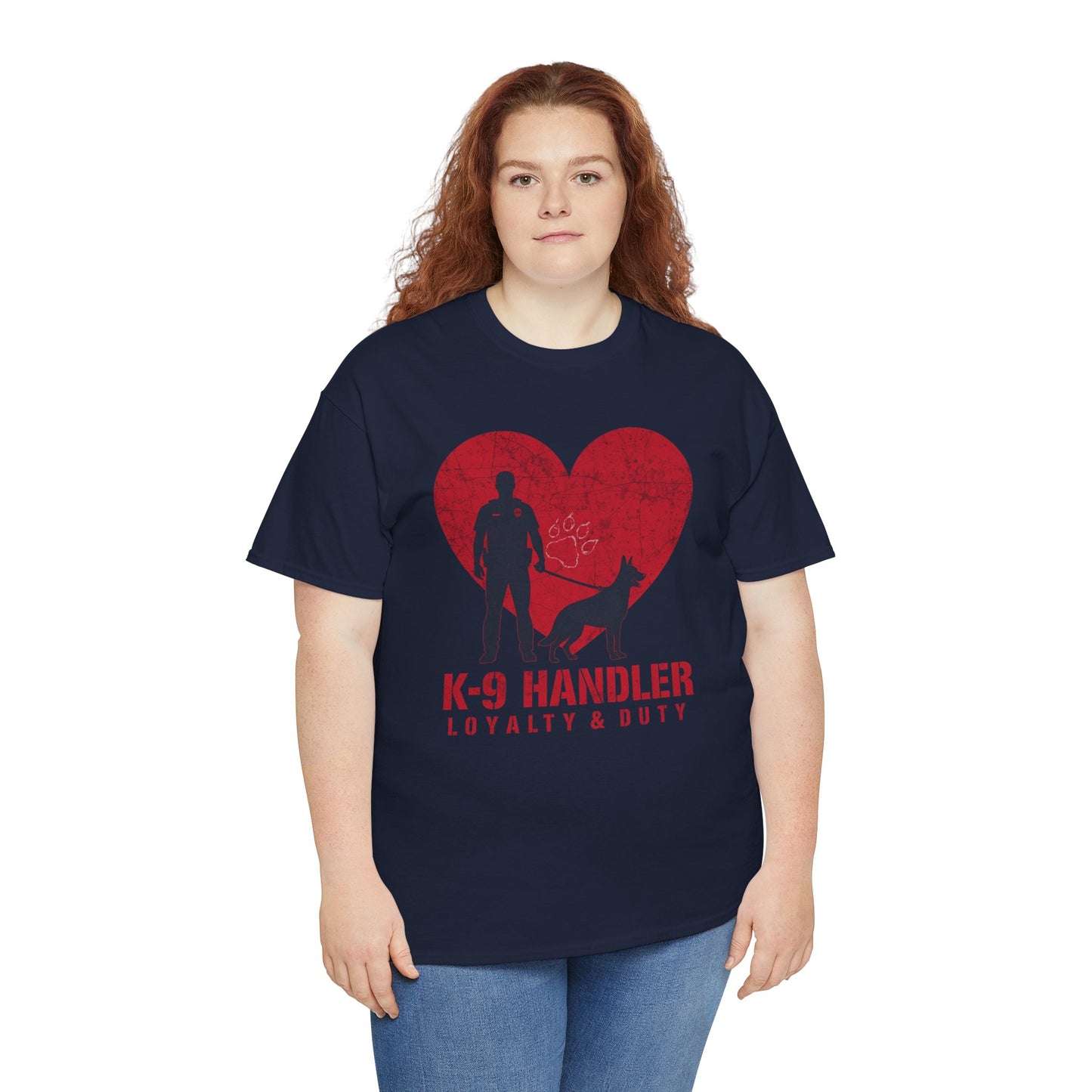 K-9 Handler Heavy Cotton Tee - Loyalty & Duty Shirt, Dog Lover Gift
