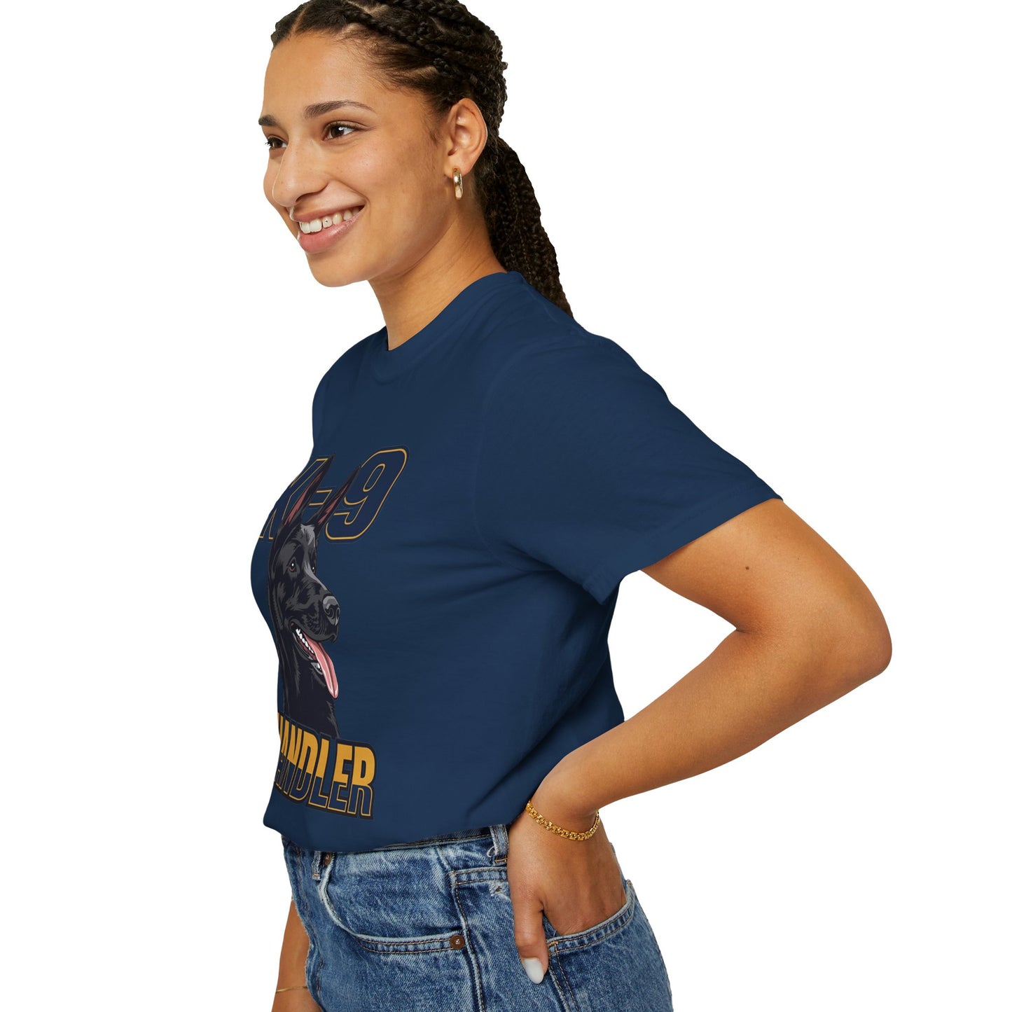 Black German Shepherd K-9 Handler T-Shirt, Garment-Dyed Unisex Tee for Dog Lovers