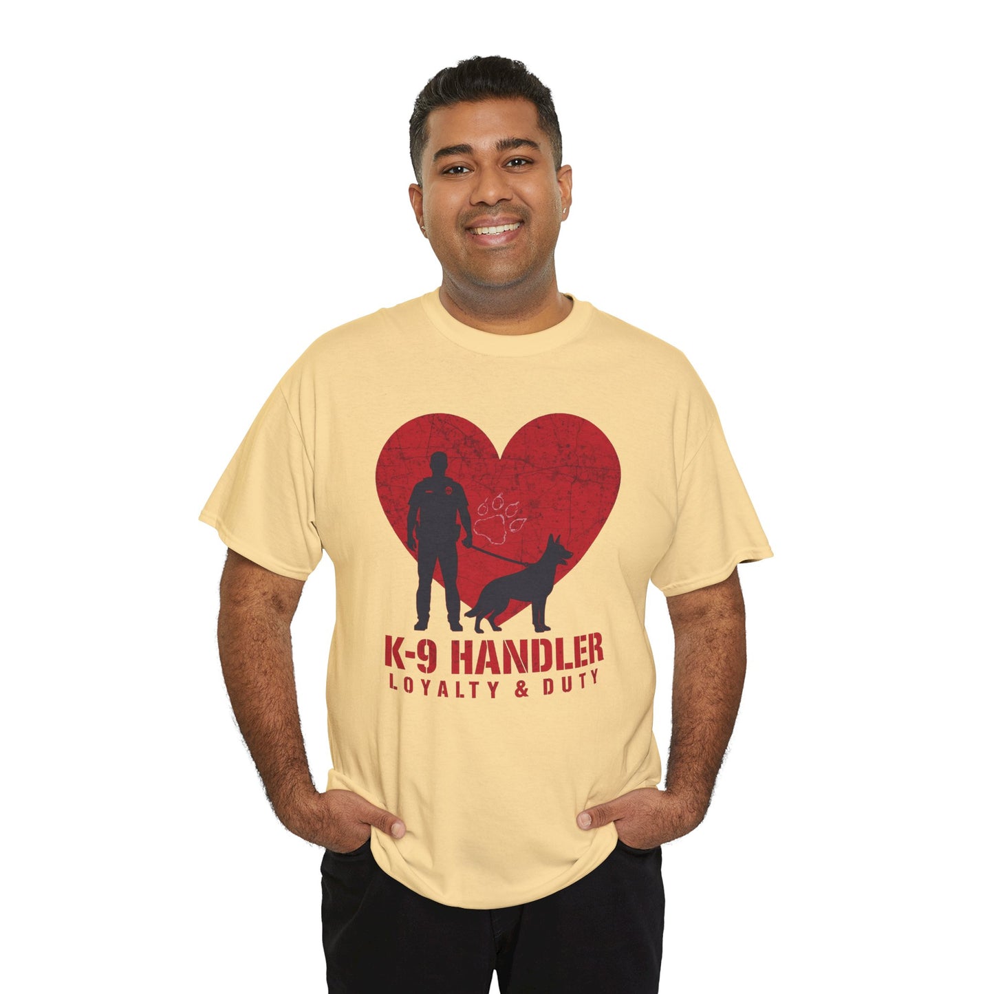 K-9 Handler Heavy Cotton Tee - Loyalty & Duty Shirt, Dog Lover Gift