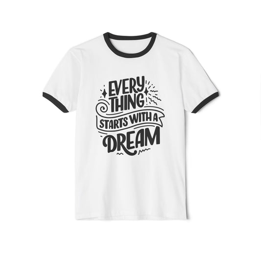 Inspirational Dream T-Shirt - Everything Starts With a Dream, Unisex Cotton Tee for Motivation, Gift for Dreamers, Positive Quote Tee