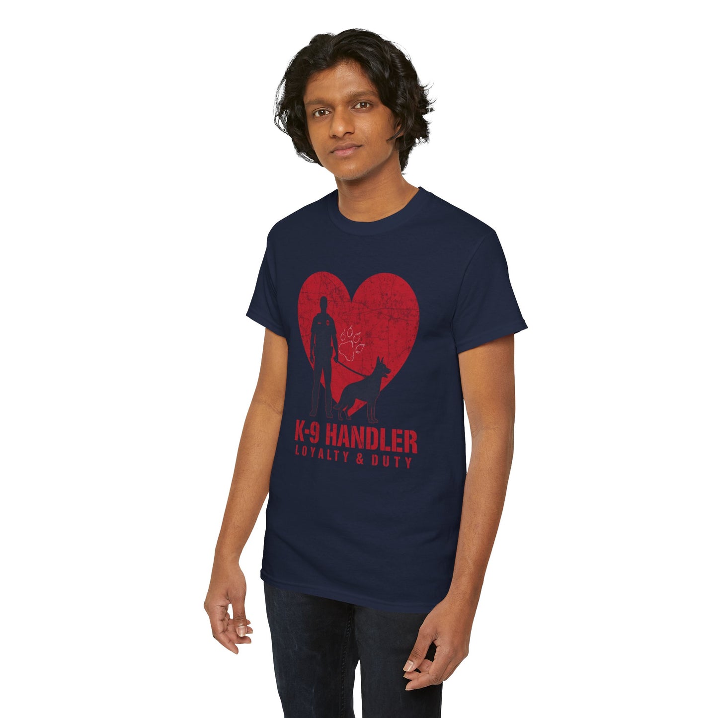 K-9 Handler Heavy Cotton Tee - Loyalty & Duty Shirt, Dog Lover Gift