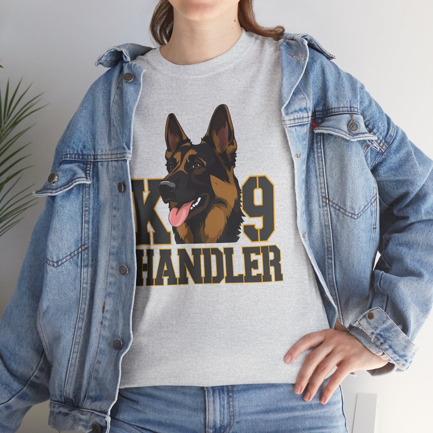 German Shepherd K9 Handler Tee, Perfect for Dog Lovers, Gift for Pet Owners, Unisex Cotton T-Shirt