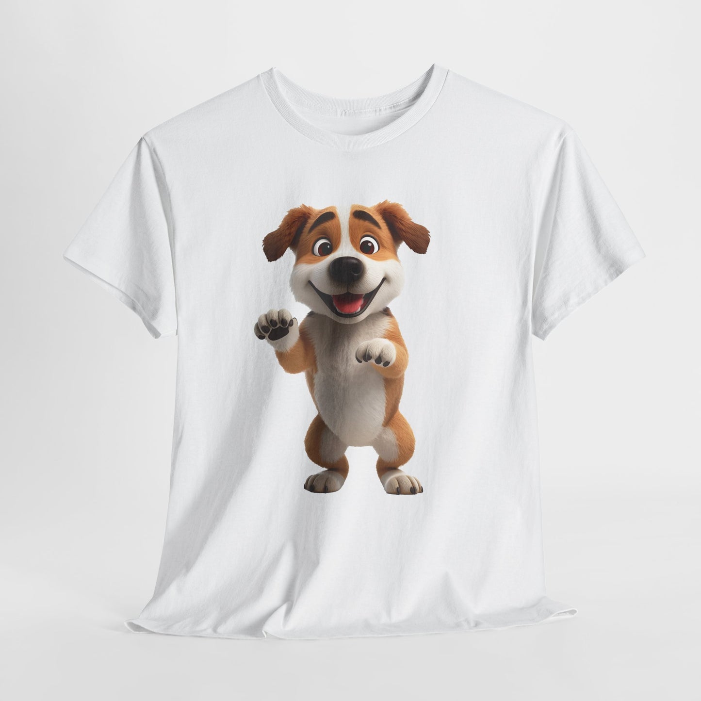 Cute Dog 3D Graphic Tee, Unisex Heavy Cotton T-Shirt, Dog Lover Gift, Fun Casual Wear