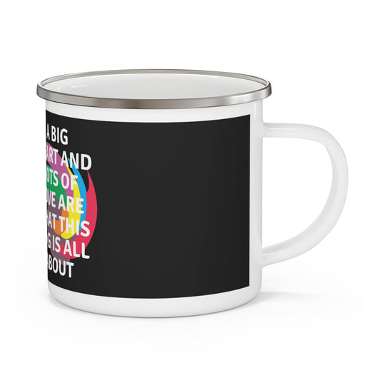 Enamel Camping Mug With a German Shepherd and Quote A Big Heart and Lots of Love