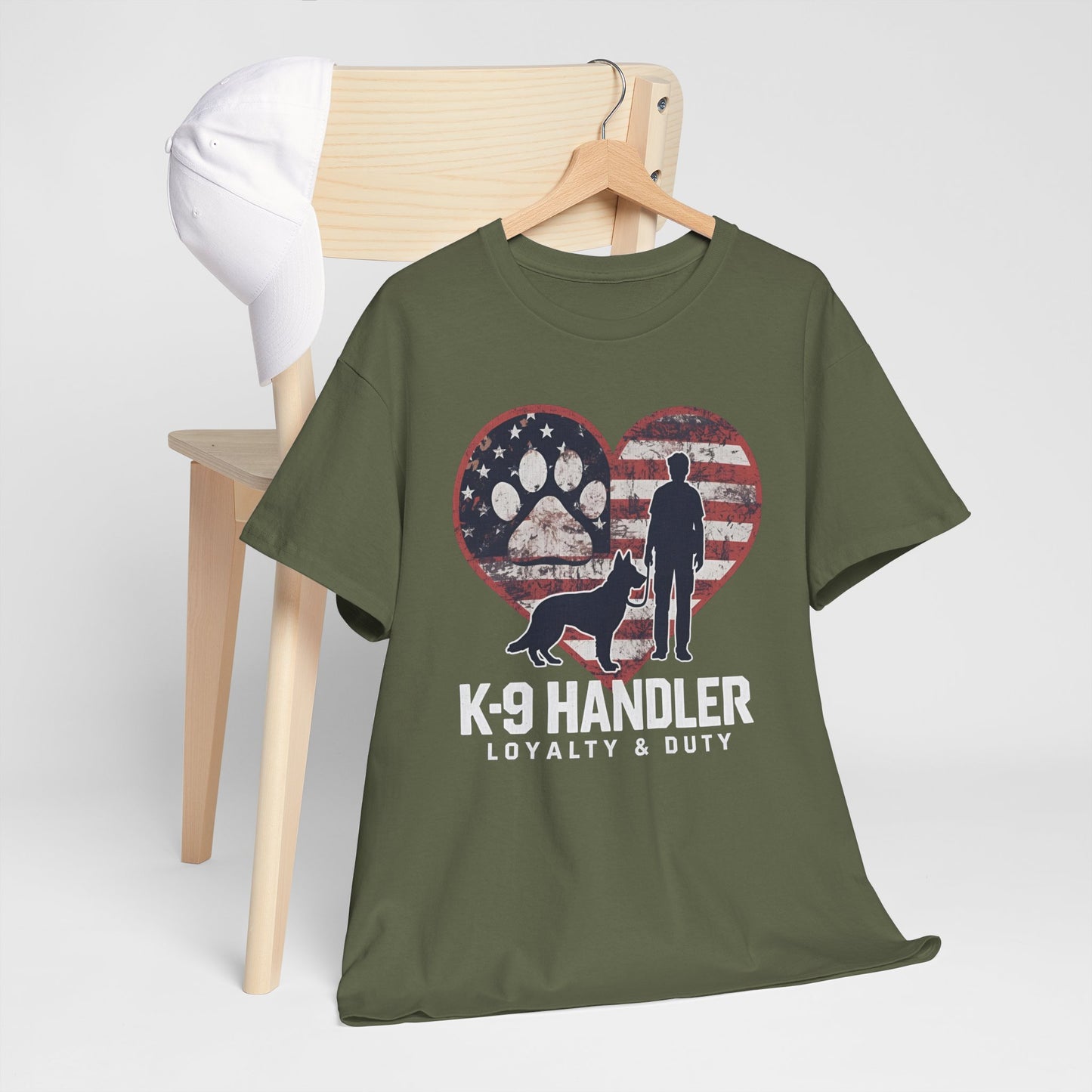 K-9 Handler Heart Tee | Loyalty & Duty T-Shirt | Dog Lover Gift, Police Support Shirt
