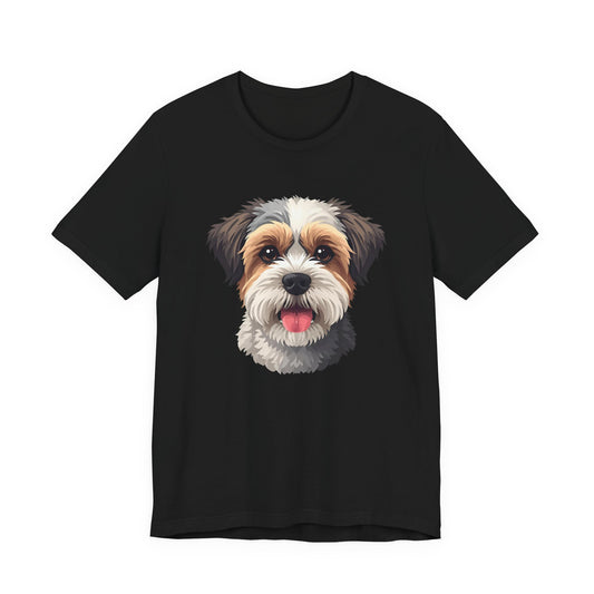 Unisex Dog Lover T-Shirt Featuring a 3D Design of Cute Fluffy Bichon Frise Mix | Gift for Dog Owners