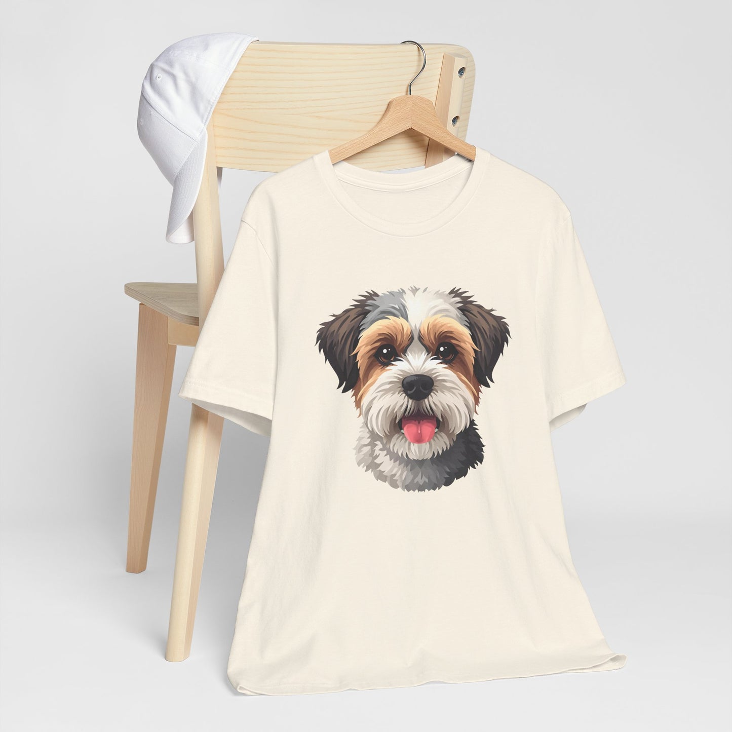 Unisex Dog Lover T-Shirt Featuring a 3D Design of Cute Fluffy Bichon Frise Mix | Gift for Dog Owners
