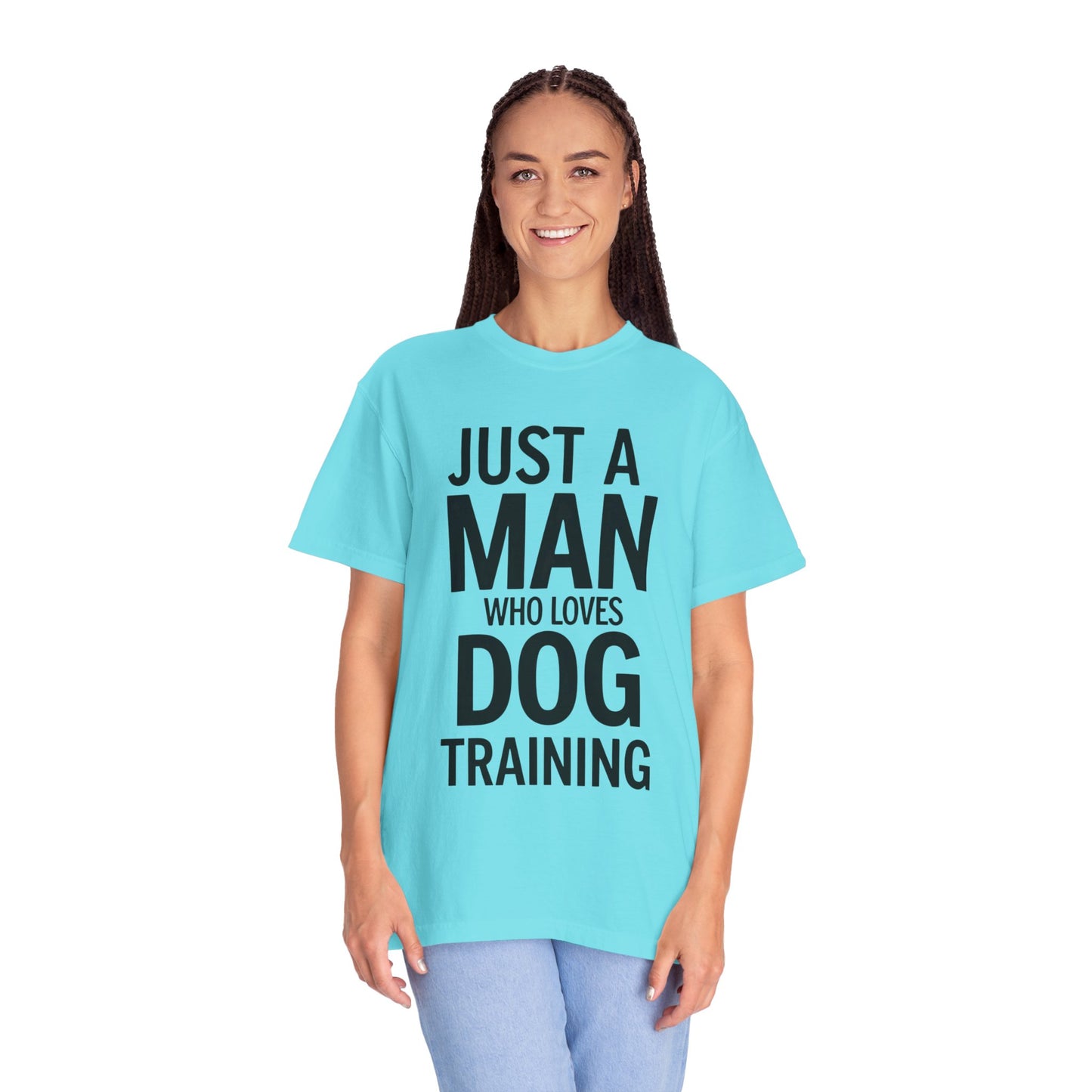 Dog Training Enthusiast T-Shirt - Just a Man Who Loves Dog Training, Pet Lover Gift, Casual Comfort Wear, Dog Owner Apparel, Gift for Dog Lovers