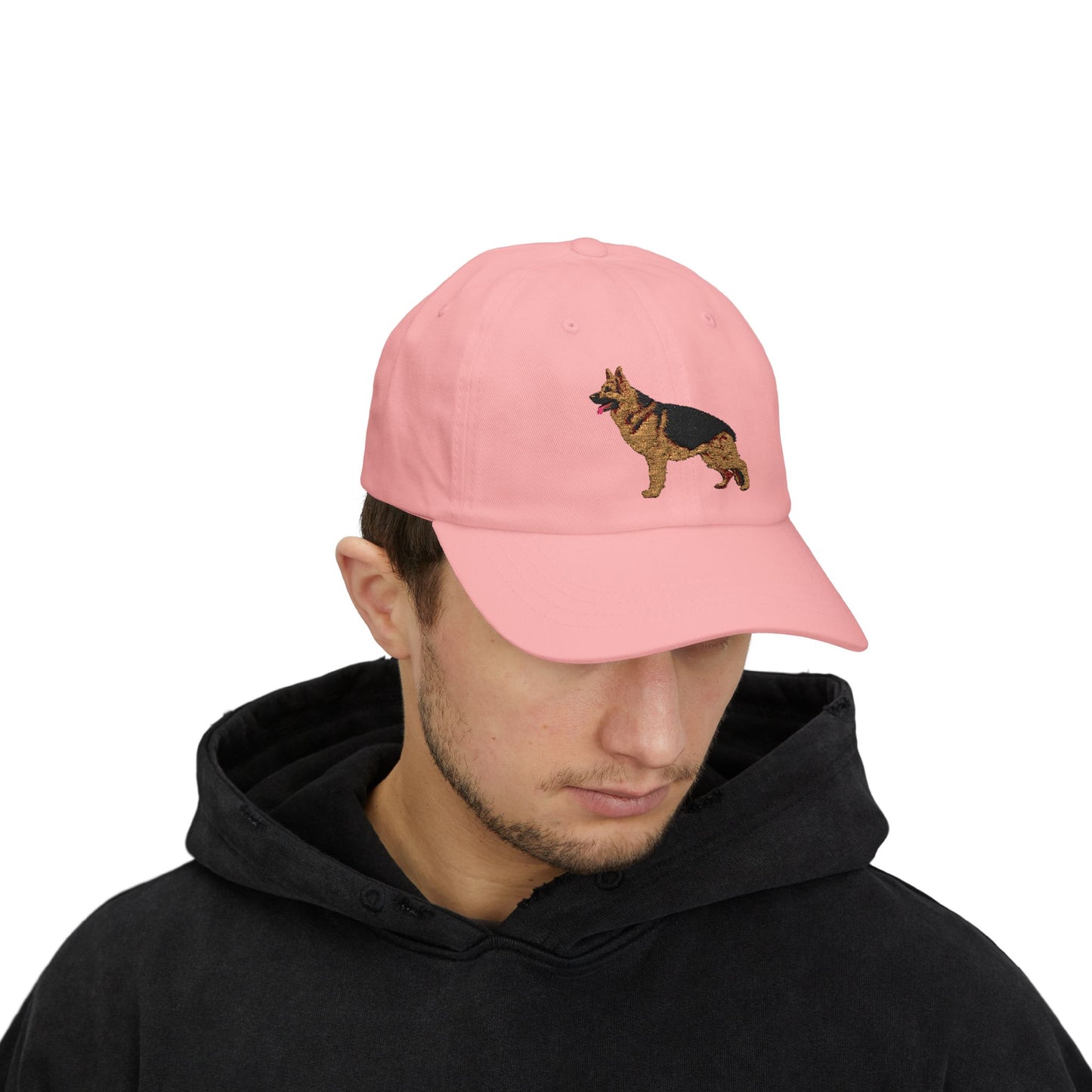 Embroidered Dog Dad Cap - German Shepherd Standing in a Show Stance