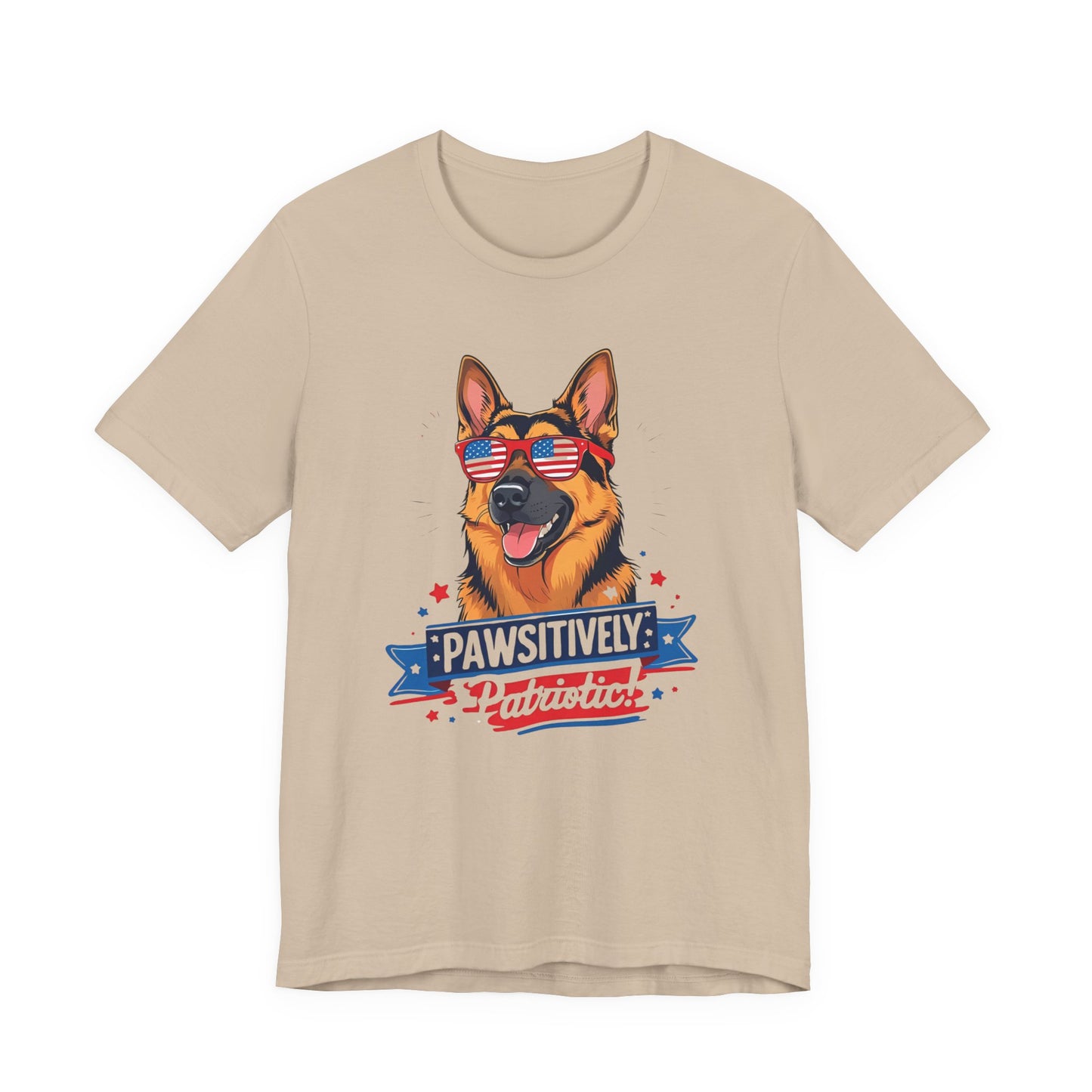 Pawsitively Patriotic German Shepherd Dog Tee, Unisex T-Shirt, Perfect for Summer Celebrations, Pet Lovers Gift, 4th of July Apparel