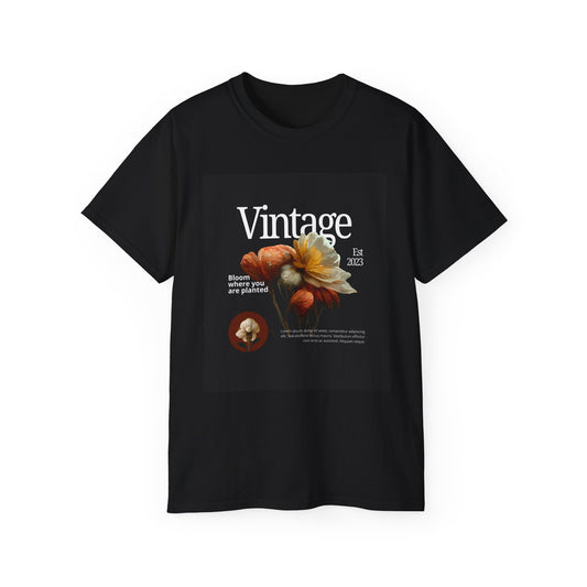 Vintage Floral Unisex Tee, Comfortable Cotton Shirt, Perfect Gift for Nature Lovers, Casual Outfit, Graphic T-shirt, Eco-Friendly Fashion