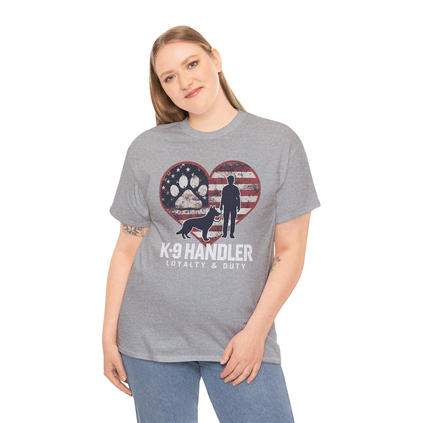 K-9 Handler Heart Tee | Loyalty & Duty T-Shirt | Dog Lover Gift, Police Support Shirt