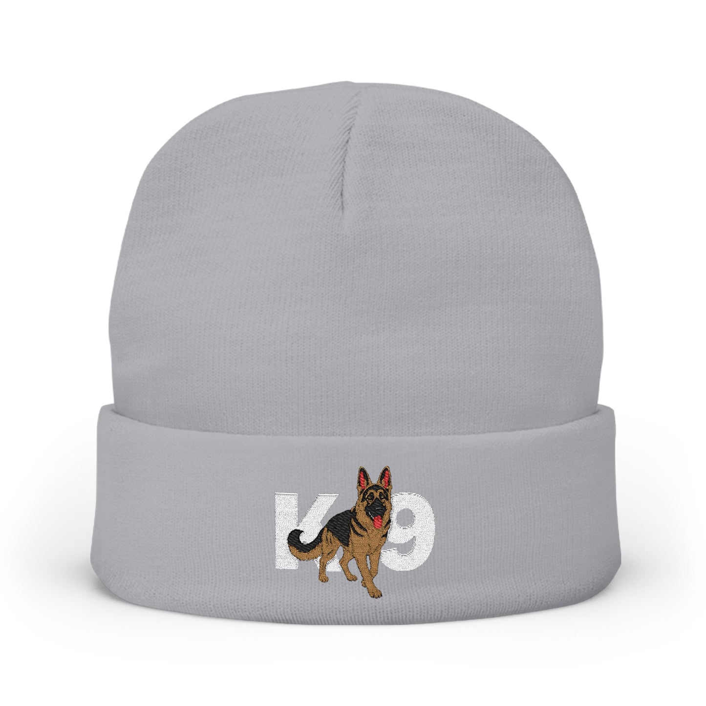 K9 Embroidered Knit Beanie Featuring a German Shepherd Design | Cozy Pet Lover Hat