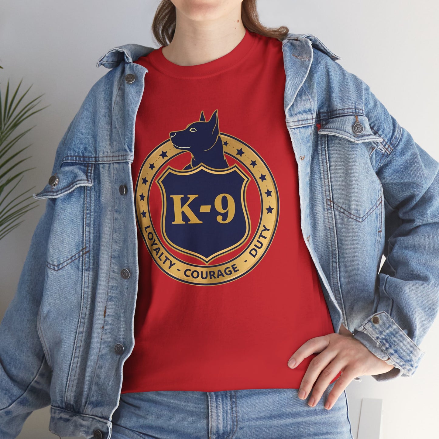 K-9 Police Unisex Heavy Cotton Tee - Loyalty Courage Duty | Dog Lover Gift, Law Enforcement Apparel, Dog Training Shirt