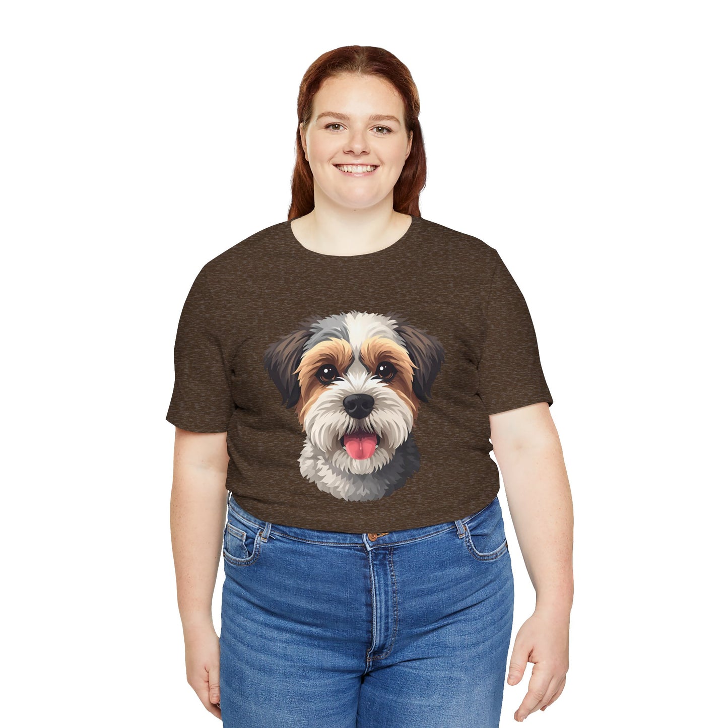 Unisex Dog Lover T-Shirt Featuring a 3D Design of Cute Fluffy Bichon Frise Mix | Gift for Dog Owners