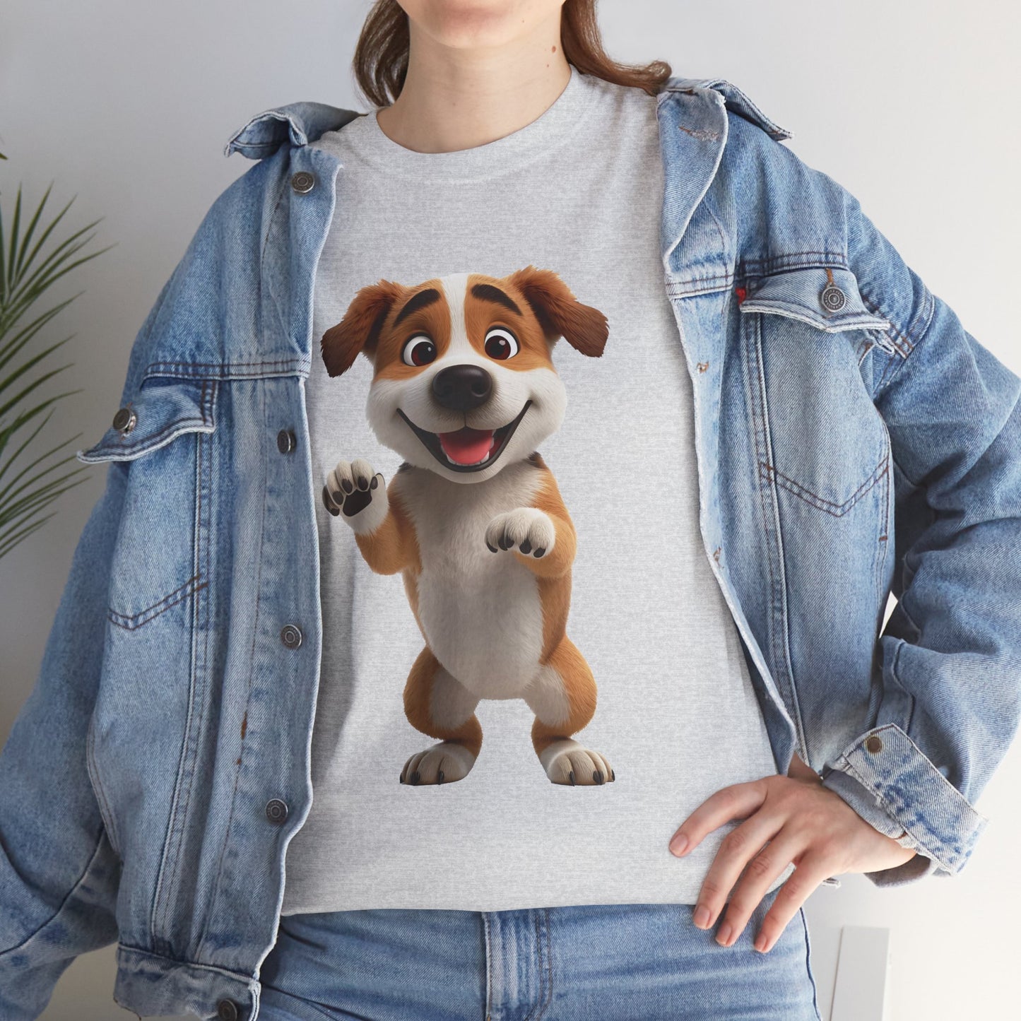 Cute Dog 3D Graphic Tee, Unisex Heavy Cotton T-Shirt, Dog Lover Gift, Fun Casual Wear