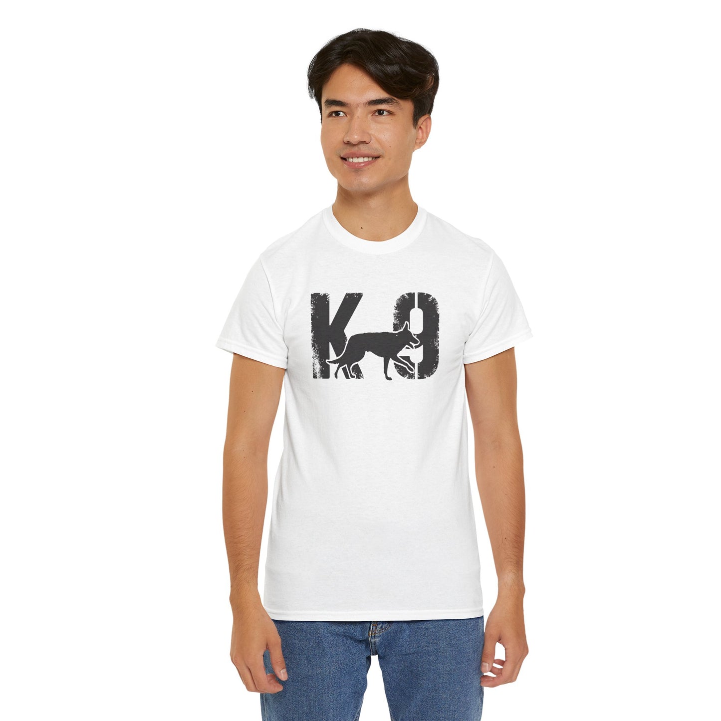K-9 Dog Lover's Unisex Heavy Cotton Tee | T-Shirt for K-9 Handler | Dog Between K and 9 Design