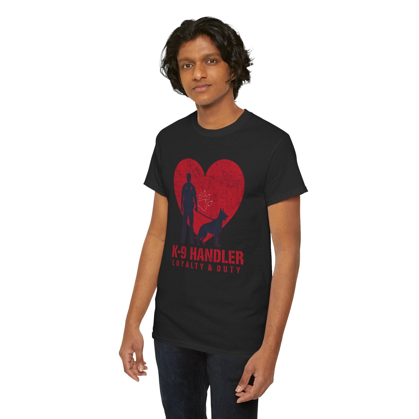 K-9 Handler Heavy Cotton Tee - Loyalty & Duty Shirt, Dog Lover Gift