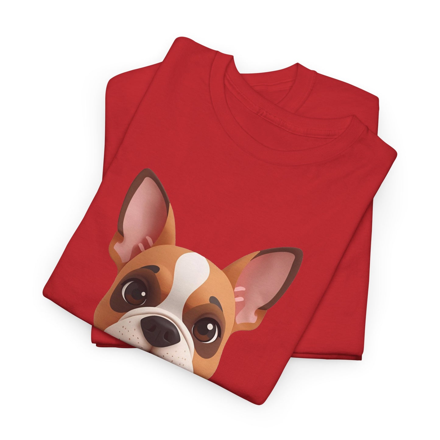 Cute 3D French Bulldog T-Shirt Unisex Heavy Cotton Tee, Dog Lover Gift