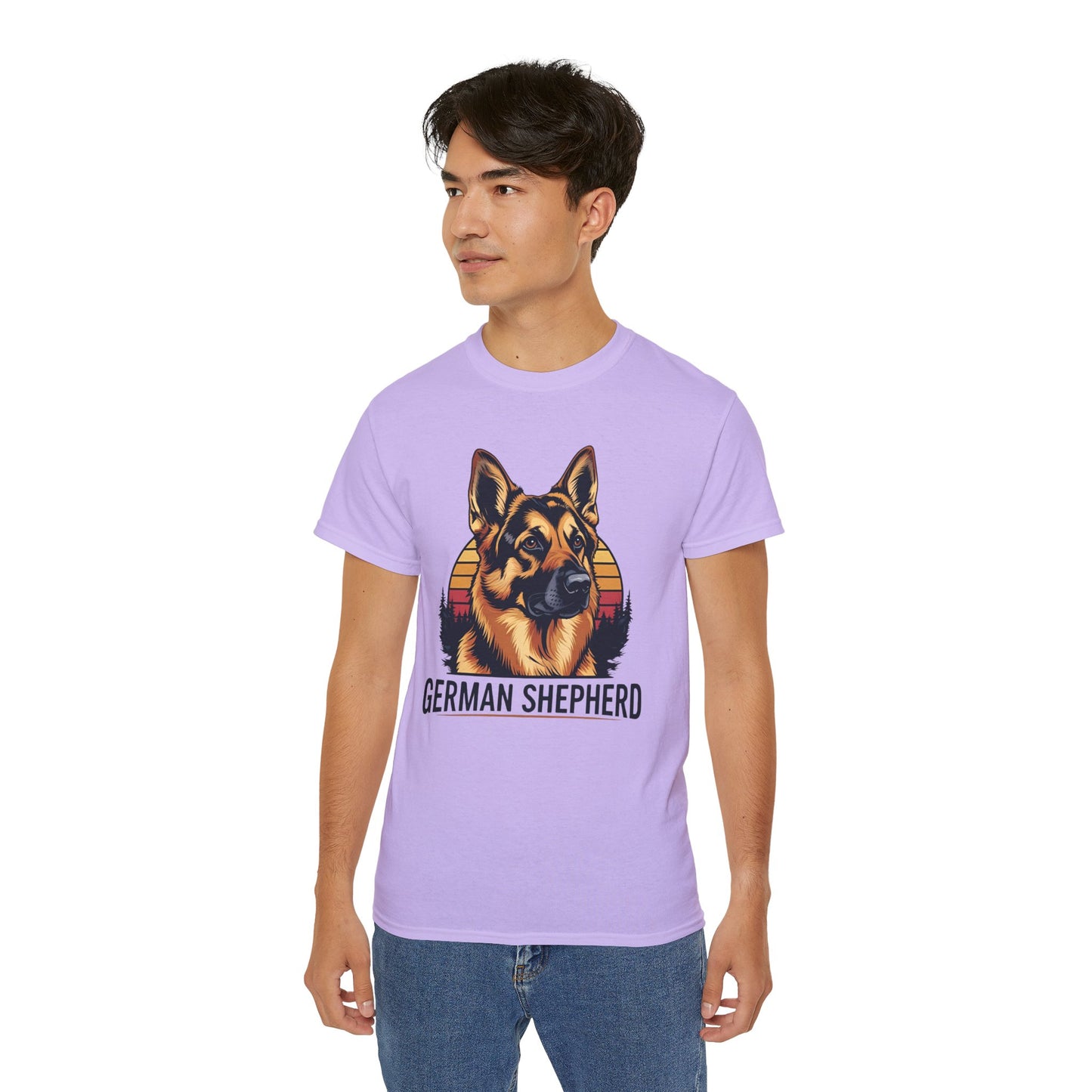 German Shepherd Ultra Cotton Tee, Dog Lover Gift, Retro Design, Pet Owner Shirt, Animal Apparel, Birthday Gift, Casual Wear