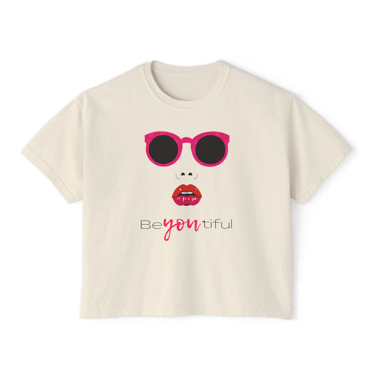 Chic Women's Boxy Tee - "Beautiful" Graphic, Casual Fashion Top, Gift for Her, Stylish Summer Wear, Trendy Everyday Tee