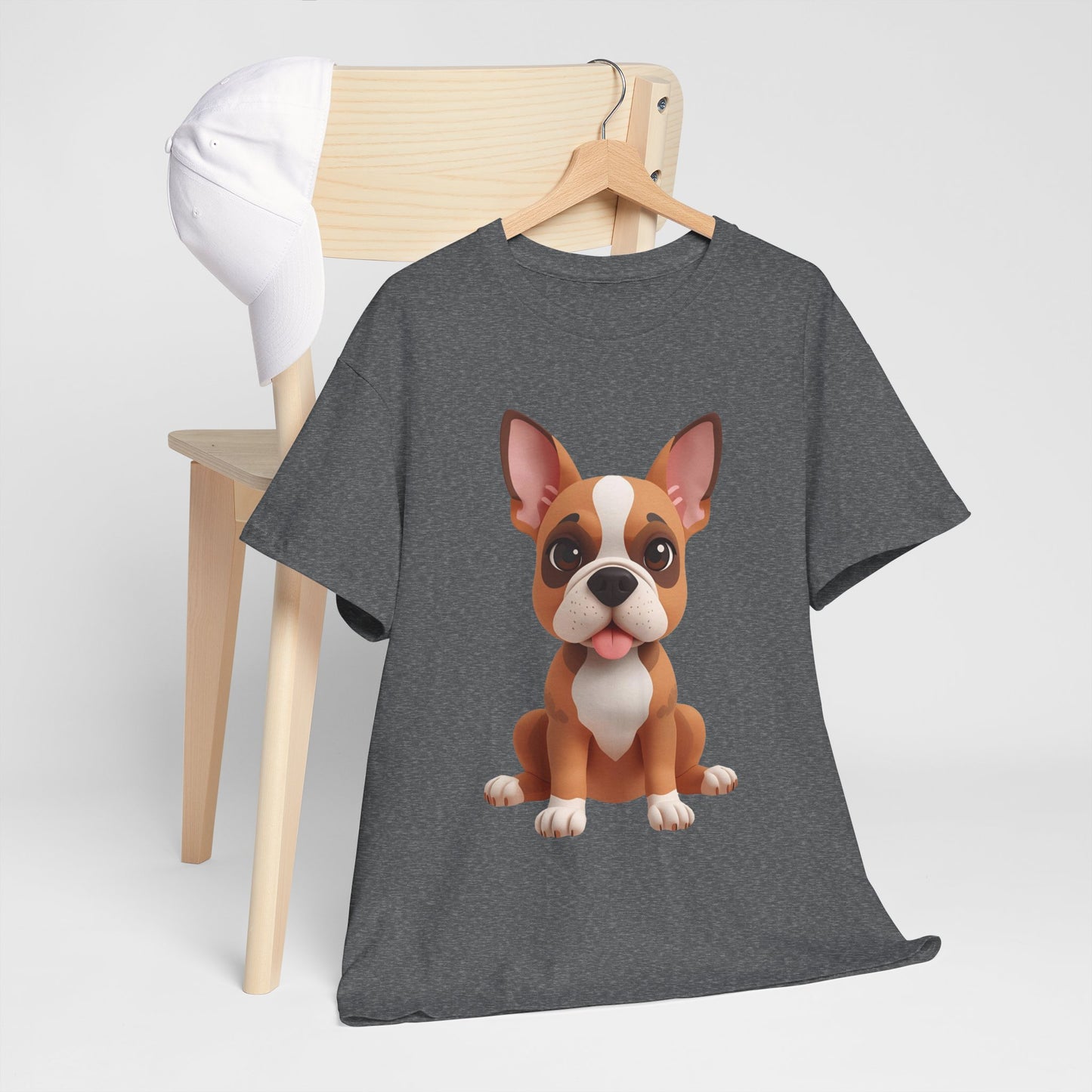 Cute 3D French Bulldog T-Shirt Unisex Heavy Cotton Tee, Dog Lover Gift