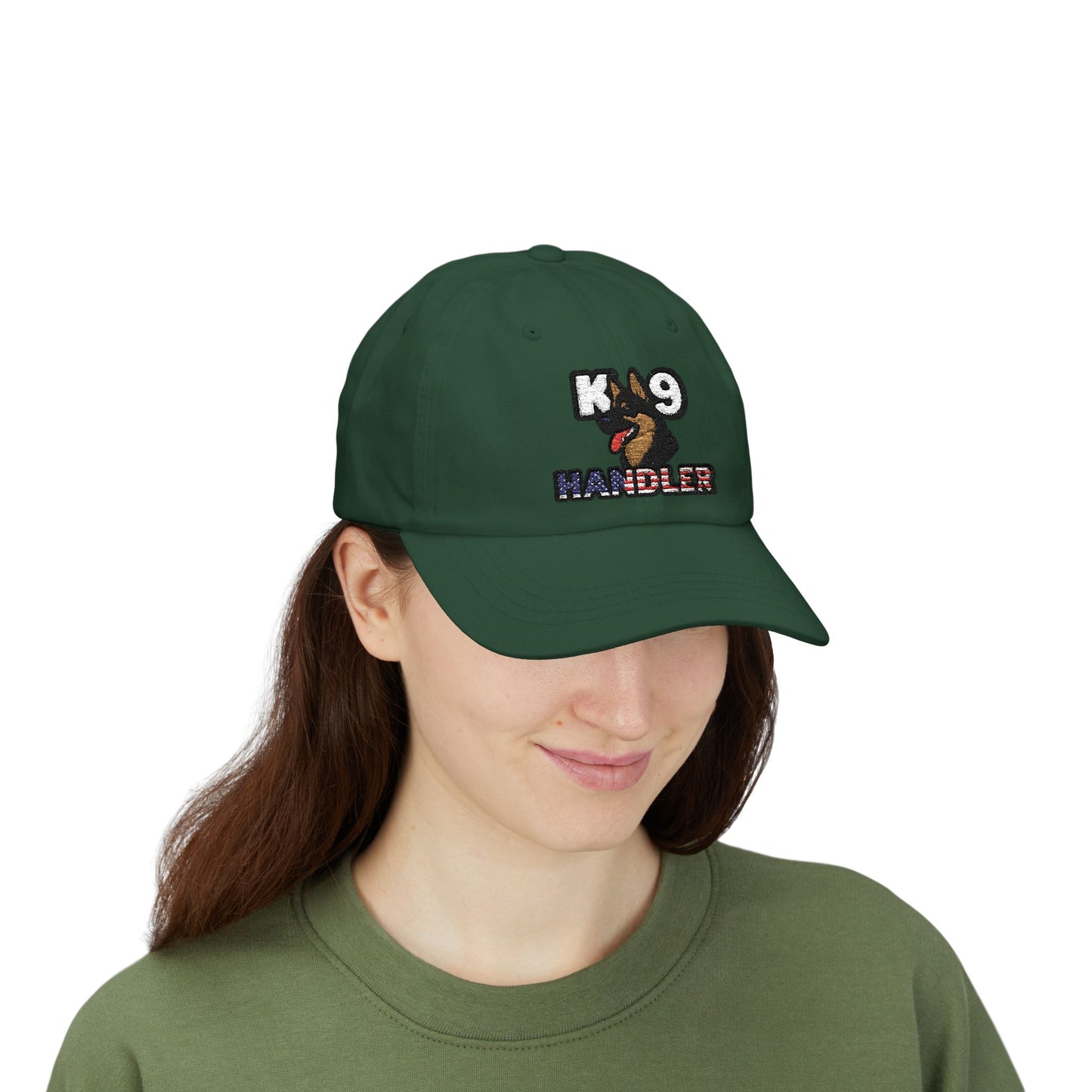 Embroidered K9 Handler Classic Dad Cap Featuring a German Shepherd