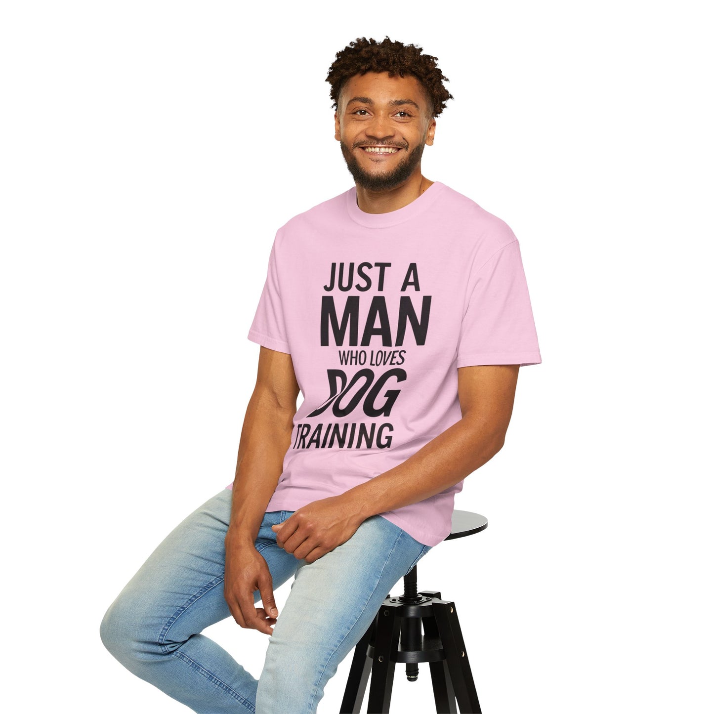 Dog Training Enthusiast T-Shirt - Just a Man Who Loves Dog Training, Pet Lover Gift, Casual Comfort Wear, Dog Owner Apparel, Gift for Dog Lovers