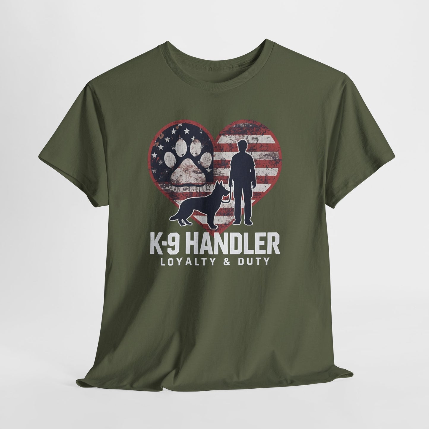 K-9 Handler Heart Tee | Loyalty & Duty T-Shirt | Dog Lover Gift, Police Support Shirt