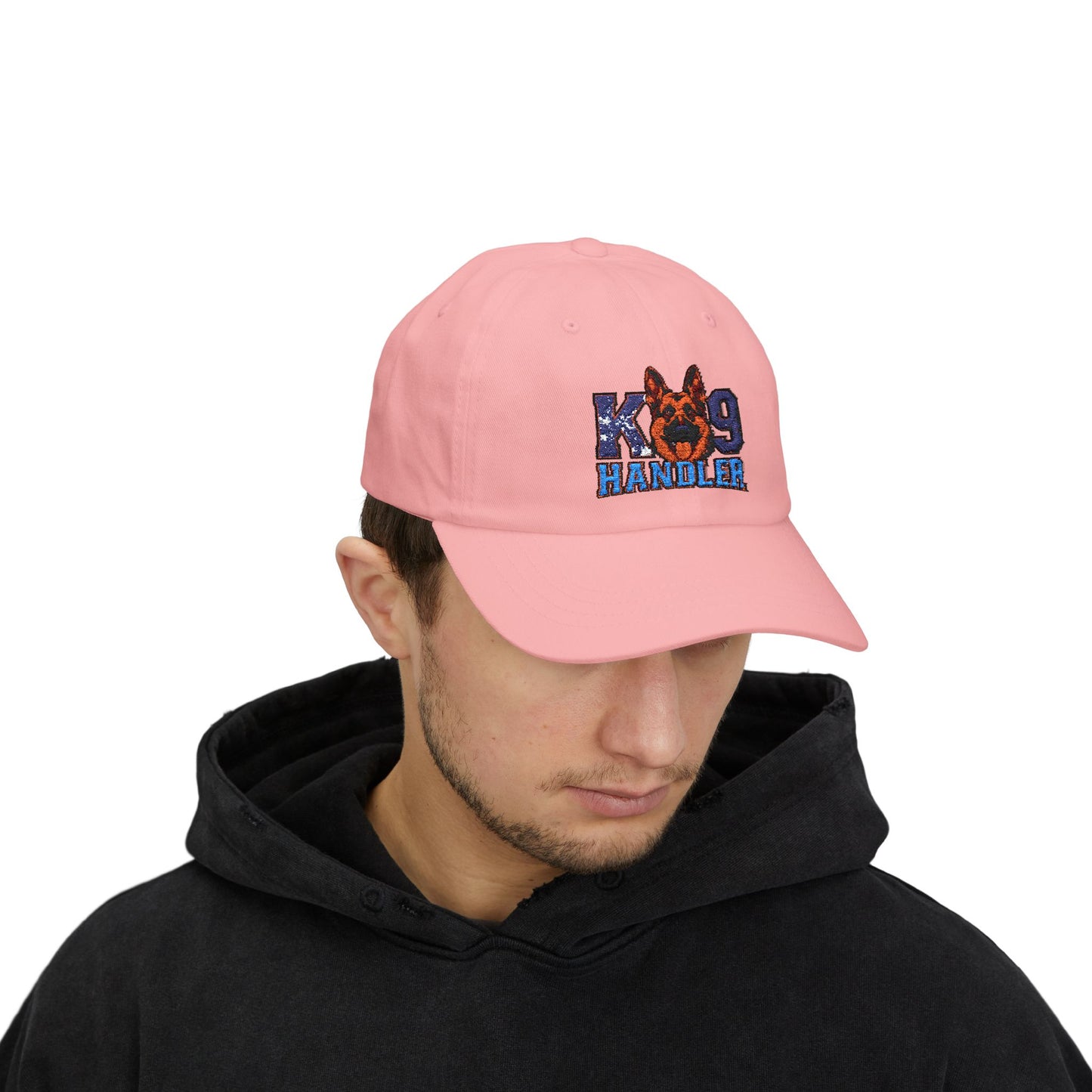 K9 Handler Classic Embroidered Dad Cap Featuring German Shepherd – Perfect Gift for Dog Lovers, Adjustable Hat for Outdoor Adventures