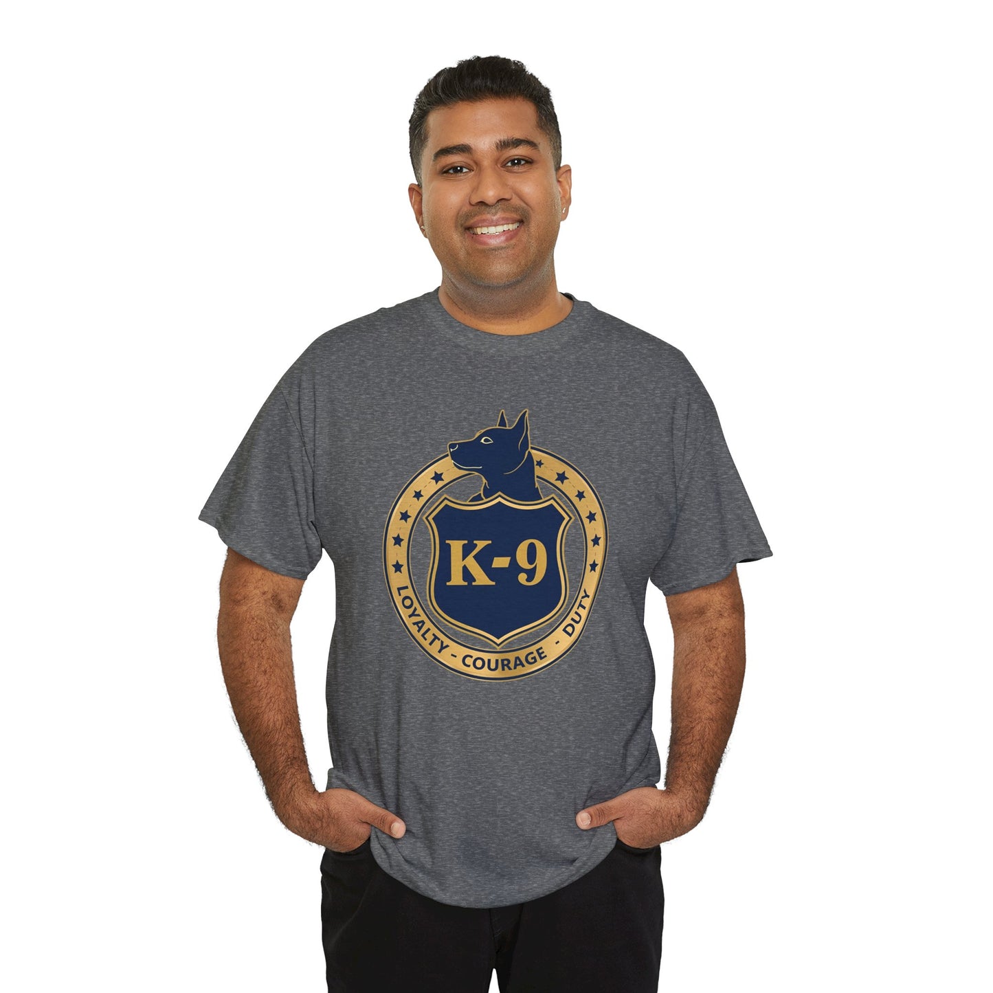 K-9 Police Unisex Heavy Cotton Tee - Loyalty Courage Duty | Dog Lover Gift, Law Enforcement Apparel, Dog Training Shirt