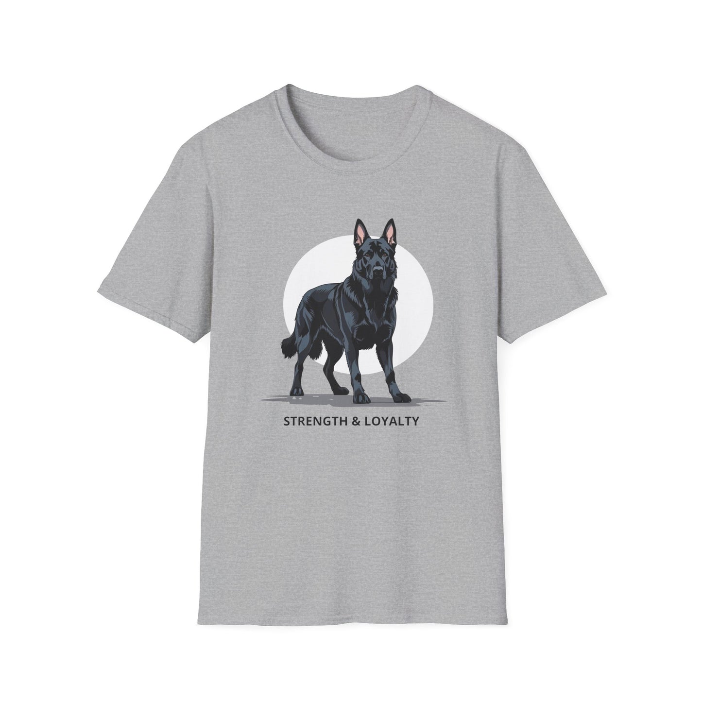 Strength & Loyalty German Shepherd Dog T-Shirt, Unisex Pet Lover Tee, Gifts for Dog Owners, Animal Lovers Apparel, Casual Everyday Wear, Black Dog Shirt