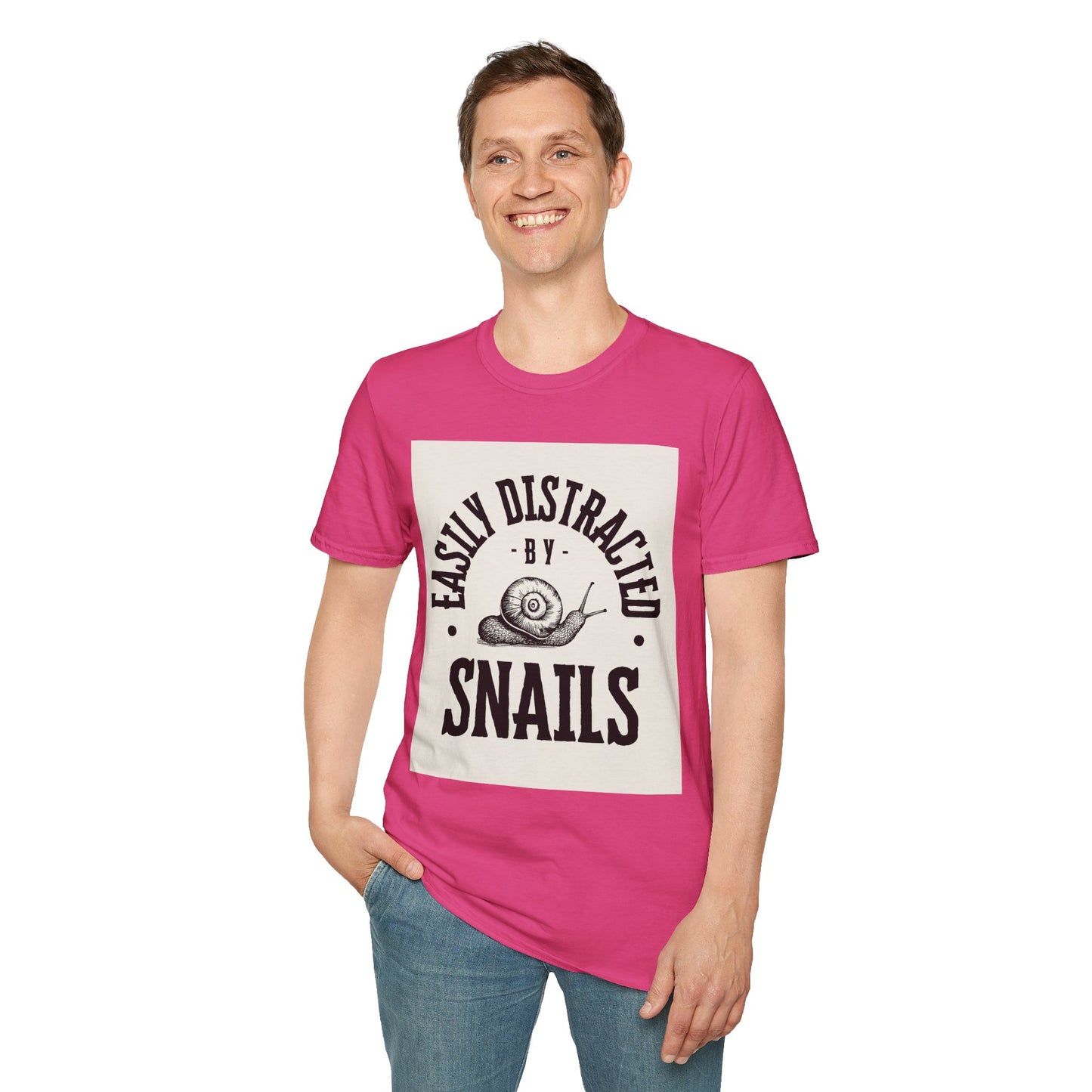 Easily Distracted by Snails Vintage T-Shirt, Funny Snail Tee, Gift for Nature Lovers, Humorous Graphic Shirt, Cute Casual Wear
