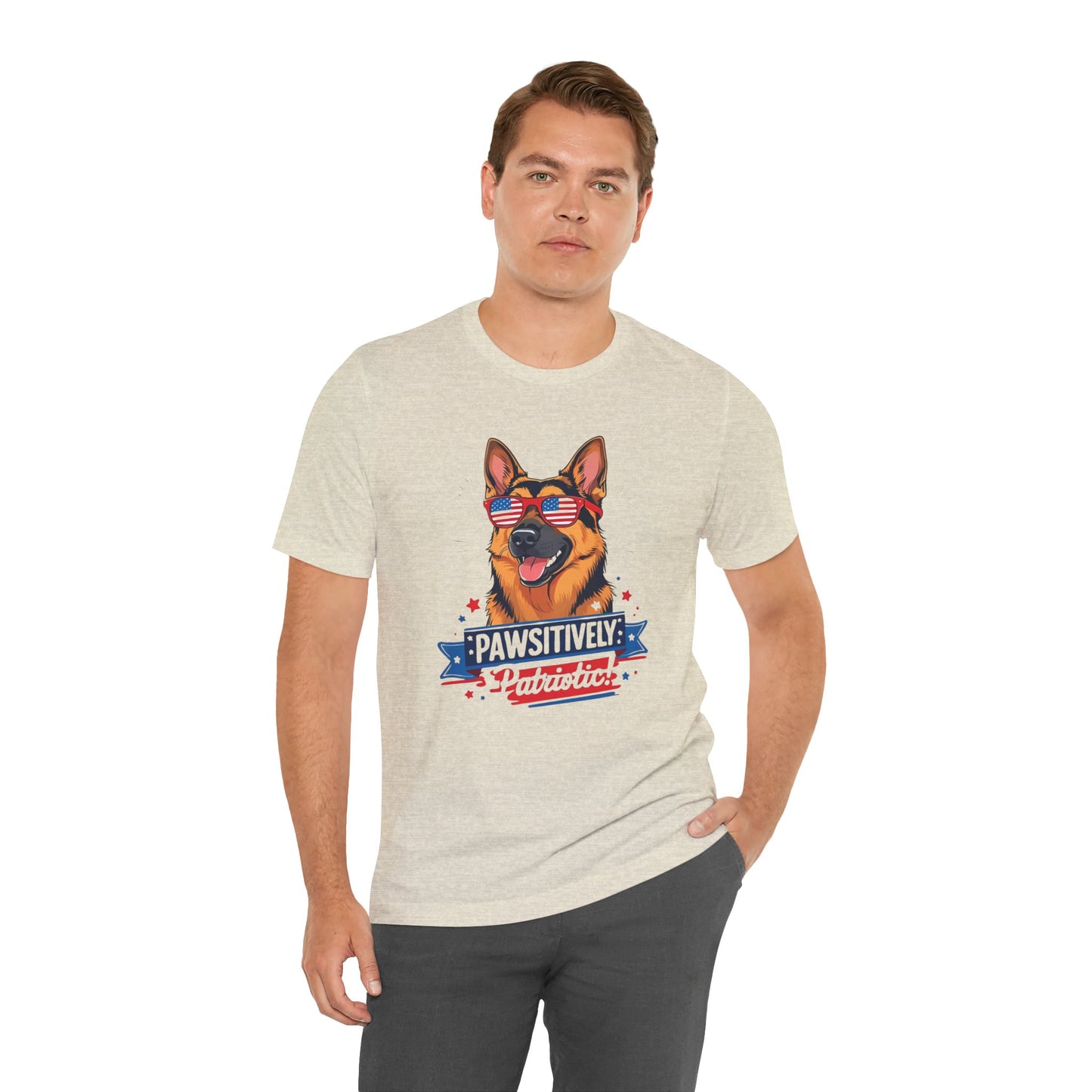 Pawsitively Patriotic German Shepherd Dog Tee, Unisex T-Shirt, Perfect for Summer Celebrations, Pet Lovers Gift, 4th of July Apparel