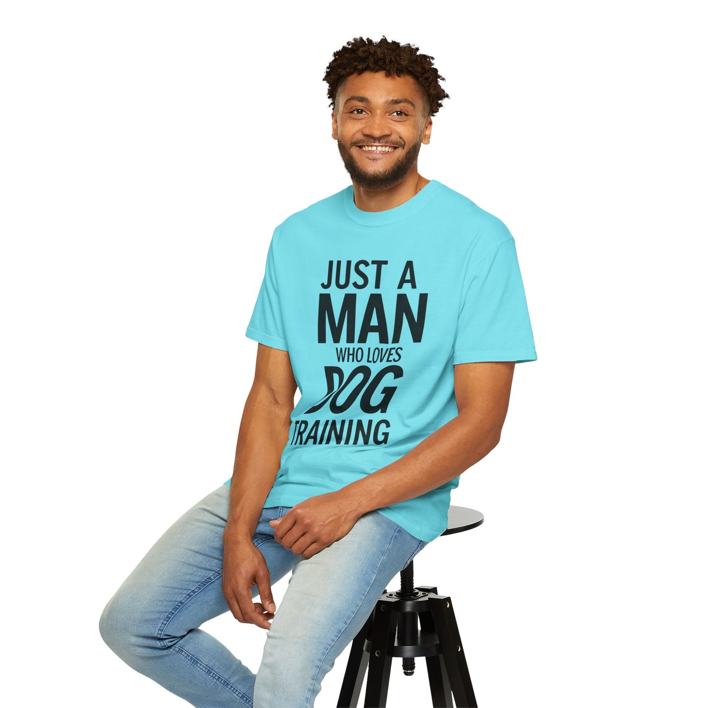 Dog Training Enthusiast T-Shirt - Just a Man Who Loves Dog Training, Pet Lover Gift, Casual Comfort Wear, Dog Owner Apparel, Gift for Dog Lovers