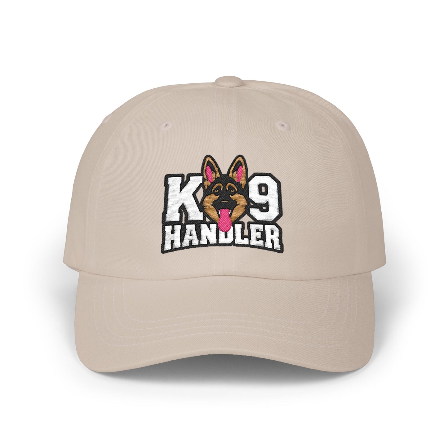 K9 Handler Classic Embroidered Dad Cap Featuring German Shepherd – Perfect Gift for Dog Lovers, Adjustable Hat for Outdoor Adventures