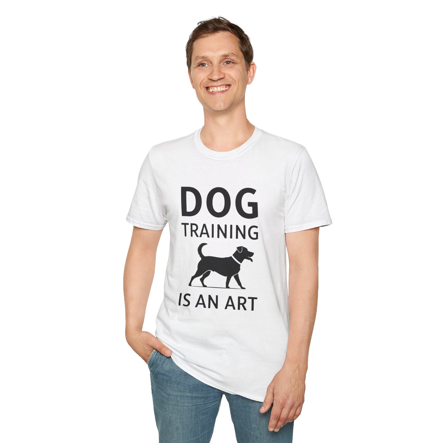 Dog Training is an Art Unisex Softstyle T-Shirt, Dog Lover Gift, Pet Training Apparel, Dog Owner Tee, Casual Wear, Gift for Dog Trainers