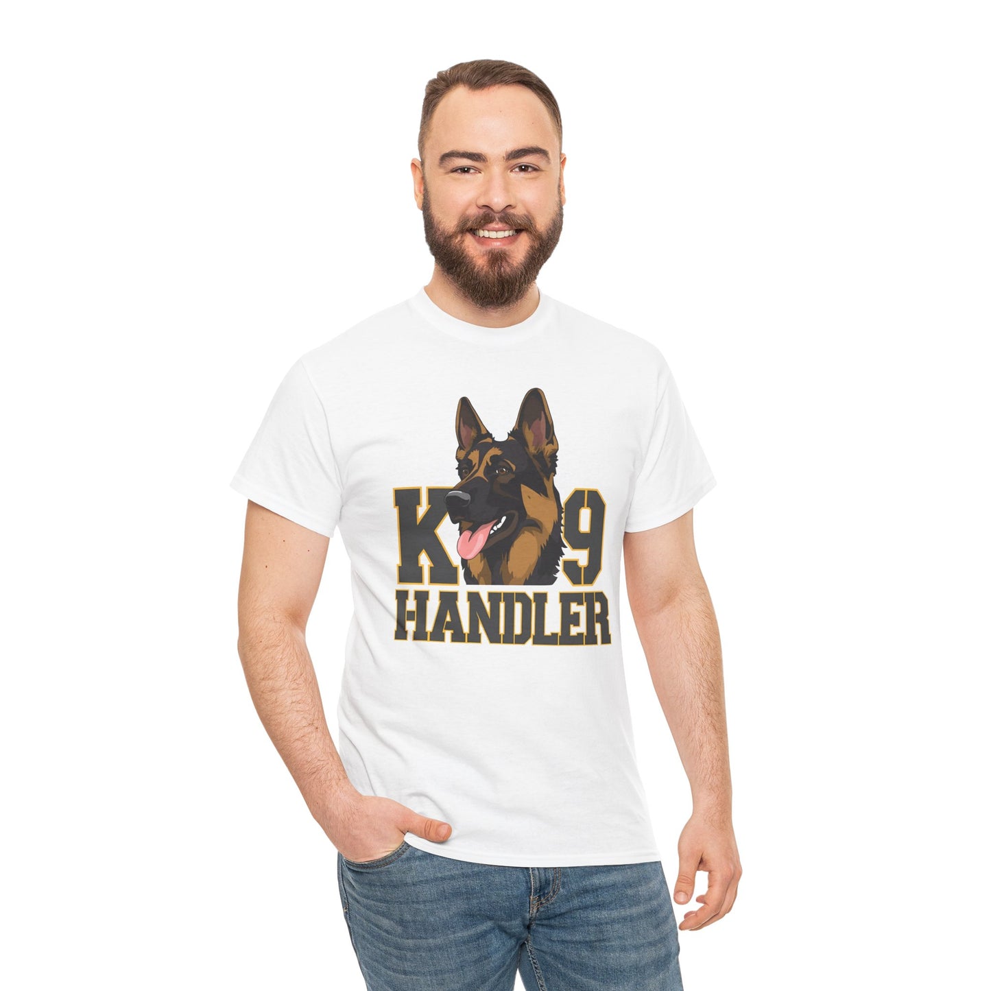 German Shepherd K9 Handler Tee, Perfect for Dog Lovers, Gift for Pet Owners, Unisex Cotton T-Shirt