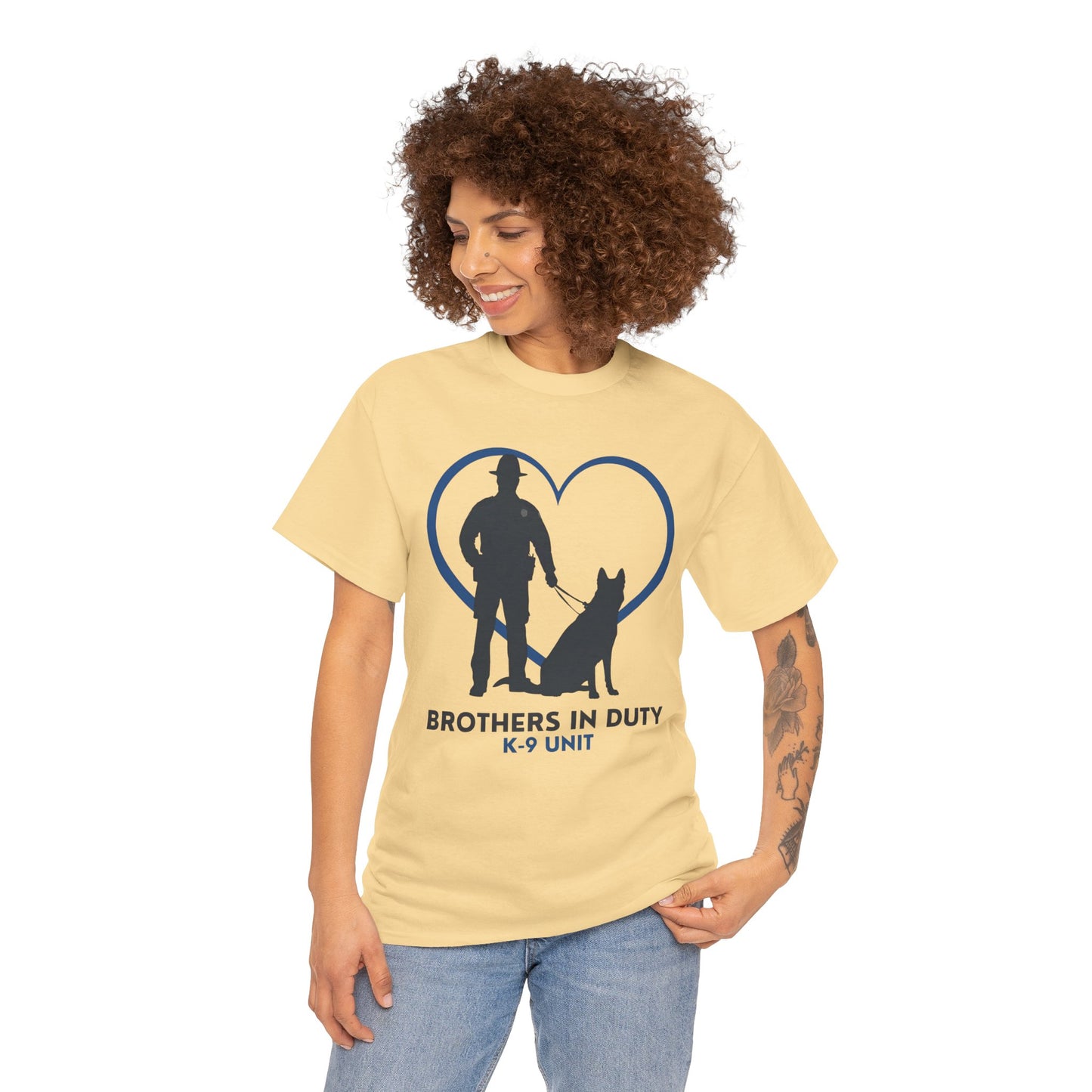 Heartfelt K-9 Unit Tee - Brothers In Duty | Police Officer Gift, Dog Lover Shirt, Law Enforcement Apparel