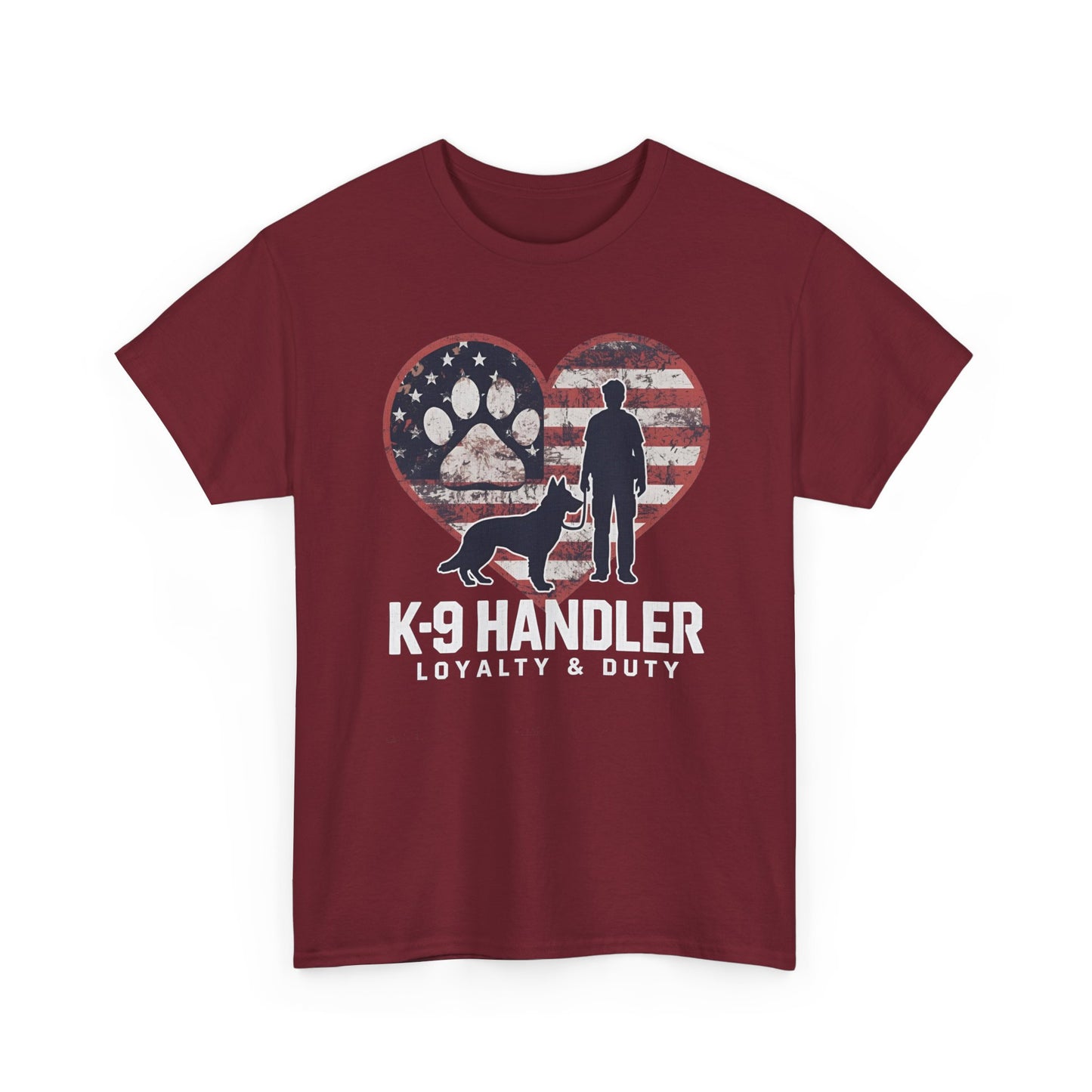 K-9 Handler Heart Tee | Loyalty & Duty T-Shirt | Dog Lover Gift, Police Support Shirt