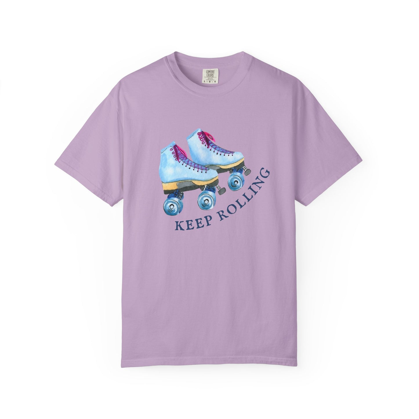 Keep Rolling Retro Roller Skates Tee, Vintage Skate T-shirt, Unisex Garment-Dyed Shirt, Fun Gift for Skating Lovers, Summer Apparel