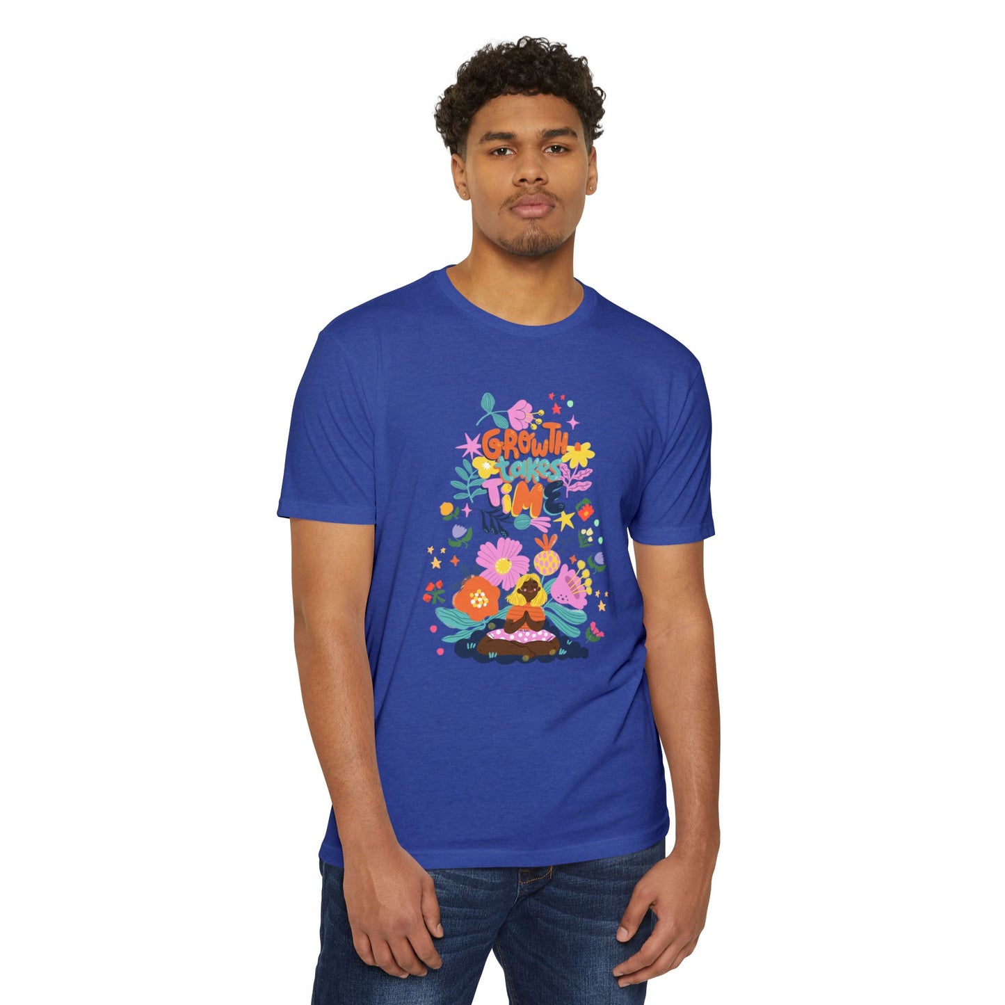 Growth Takes Time Floral Unisex T-Shirt, Spring Tee, Inspirational T-Shirt, Casual Wear, Unique Gift Idea