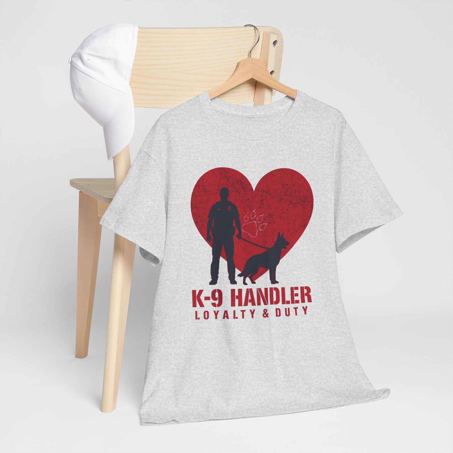 K-9 Handler Heavy Cotton Tee - Loyalty & Duty Shirt, Dog Lover Gift